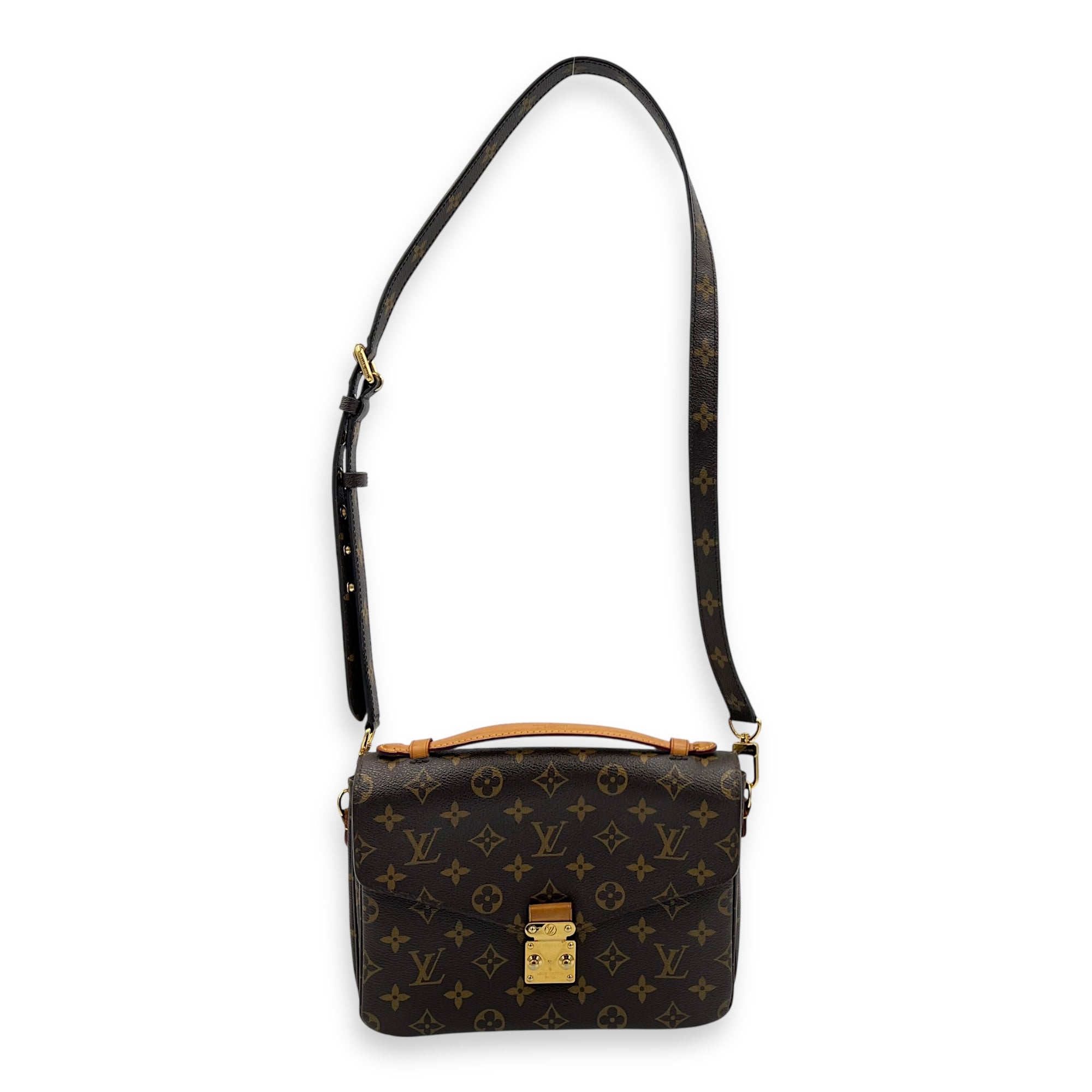 Metis Crossbody Bag Brown in Monogram Coated Canvas, Gold hardware - Image 10