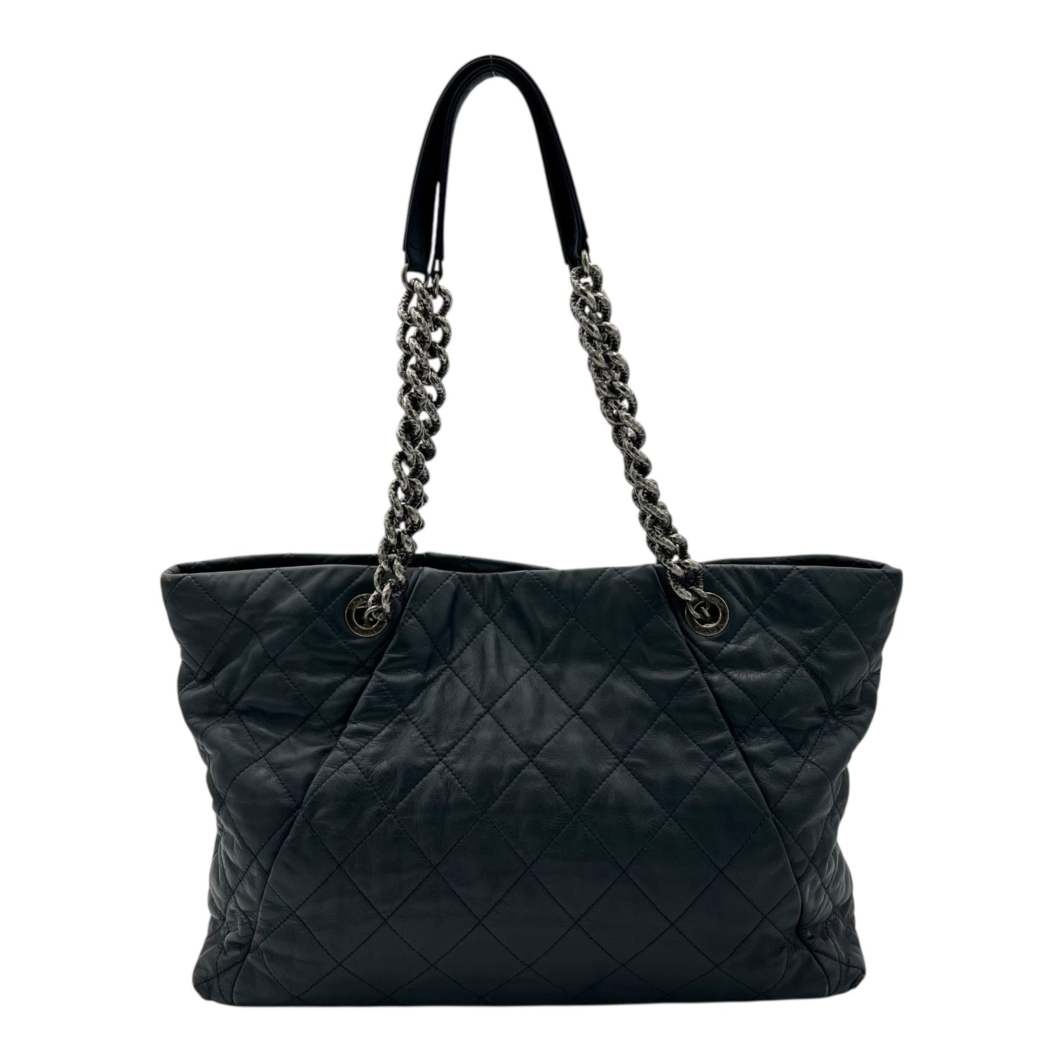 CC Shoulder Bag Blue in Calfskin, Ruthenium hardware - Image 3
