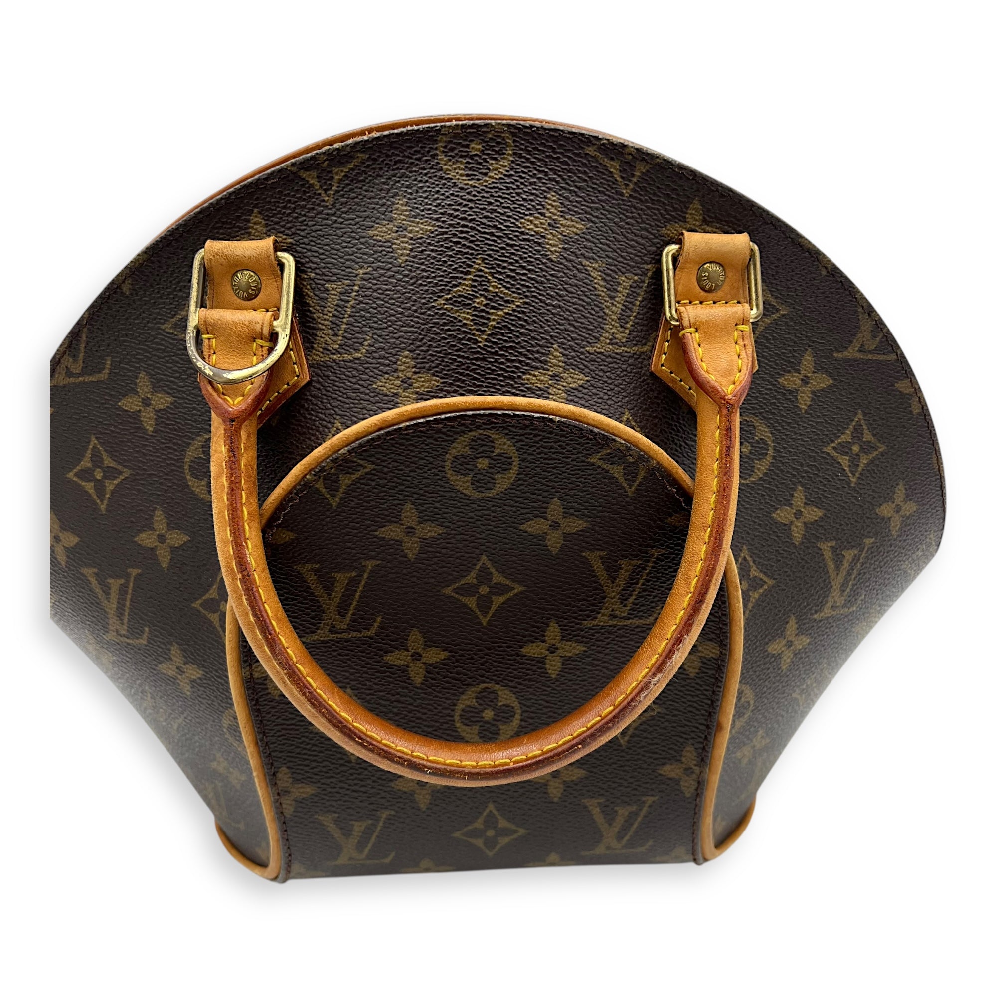 Ellipse Top Handle Bag Brown in Monogram Coated Canvas, Gold hardware - Image 14