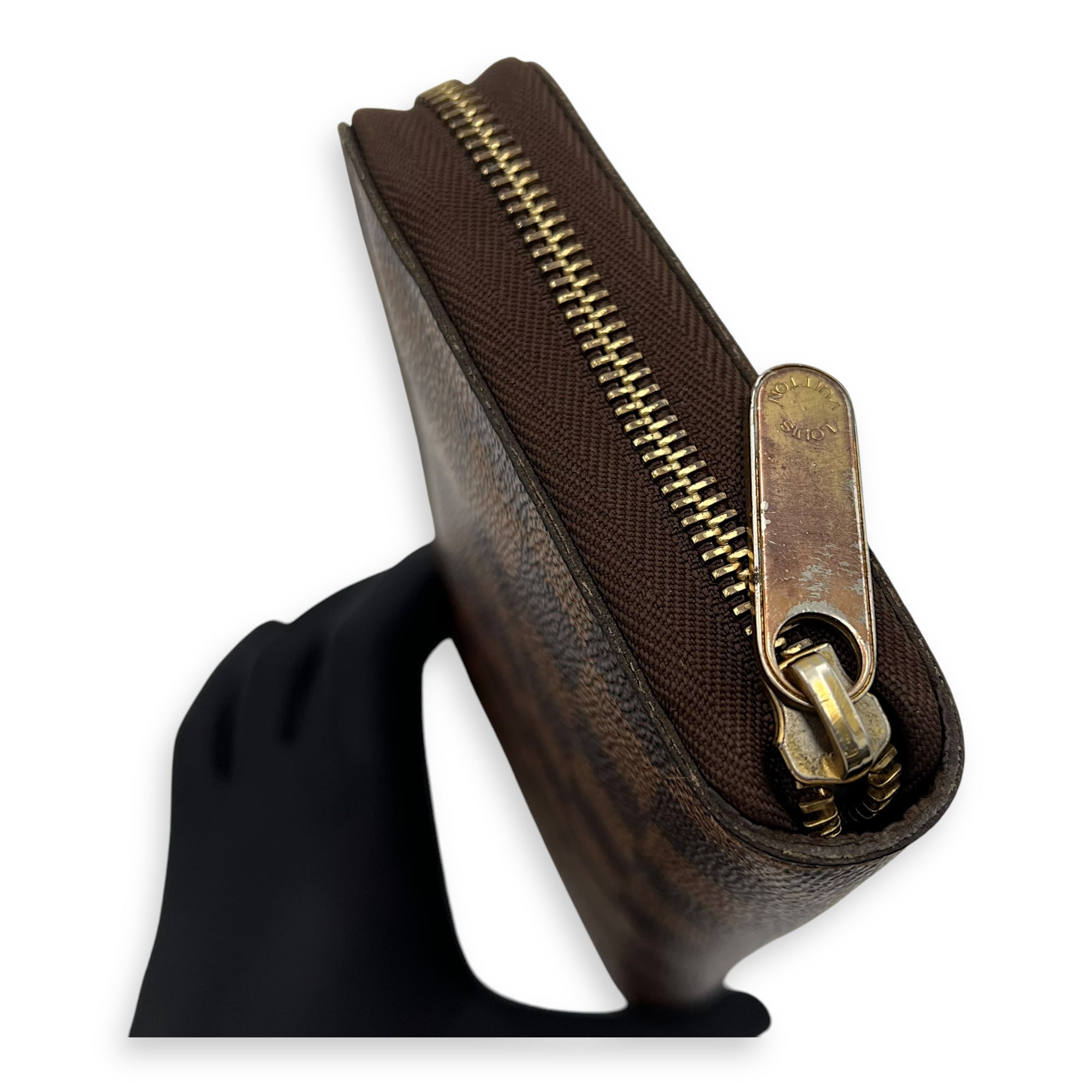 Zippy Organiser Damier Ebene Wallet in Coated Canvas, Gold hardware - Image 10