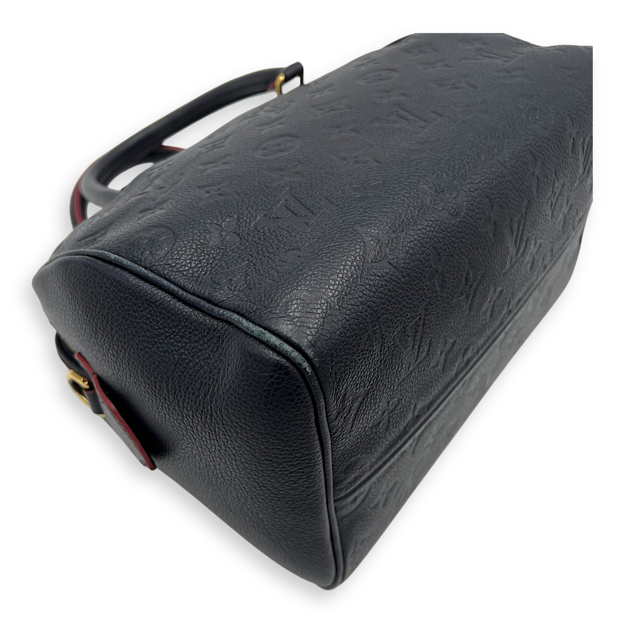 Speedy Top Handle Bag Blue in Empreinte Leather, Gold hardware - Image 11