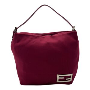 Baguette Shoulder Bag Red in Canvas, Silver hardware