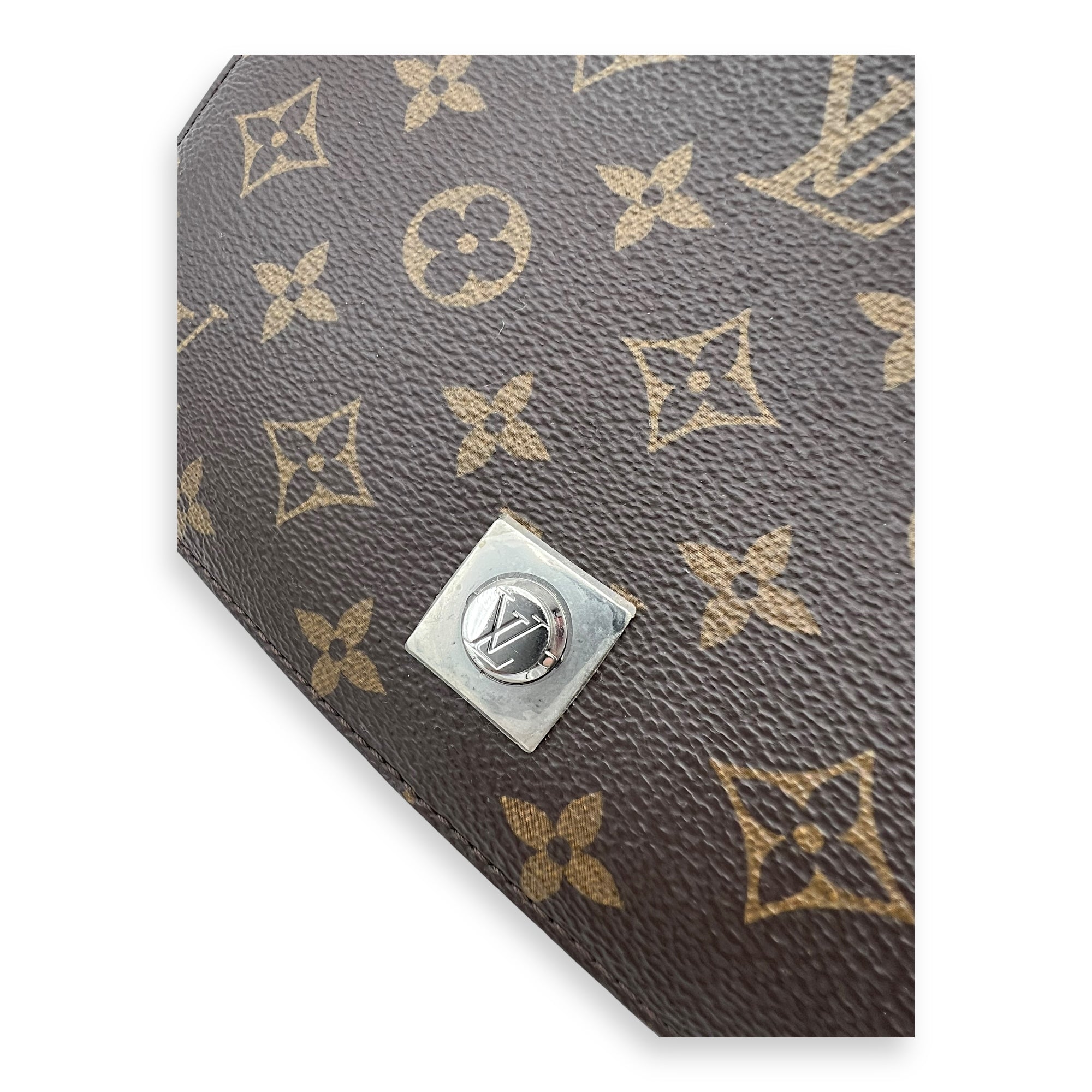 Chain It Top Handle Bag Brown in Monogram Coated Canvas, Silver hardware - Image 11