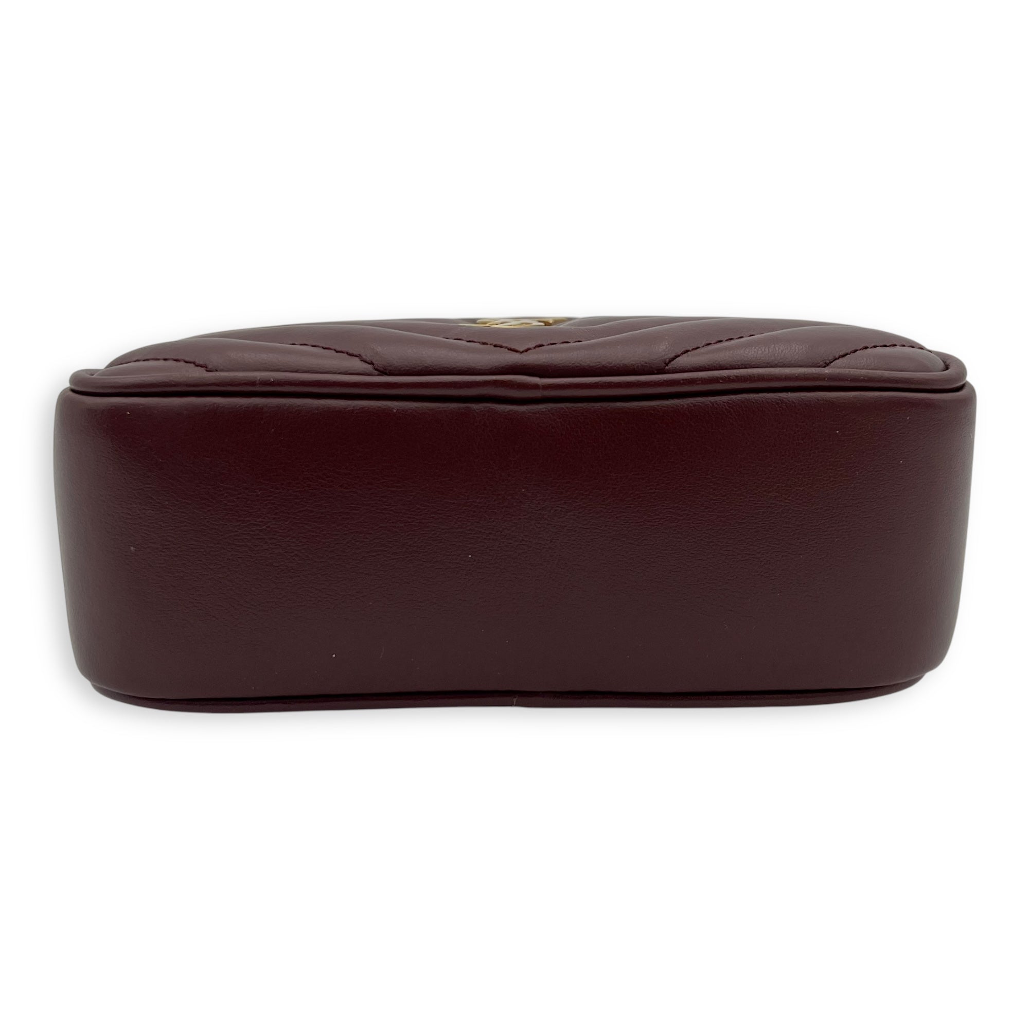 Camera Red Belt Bag in Calfskin, Gold hardware - Image 6