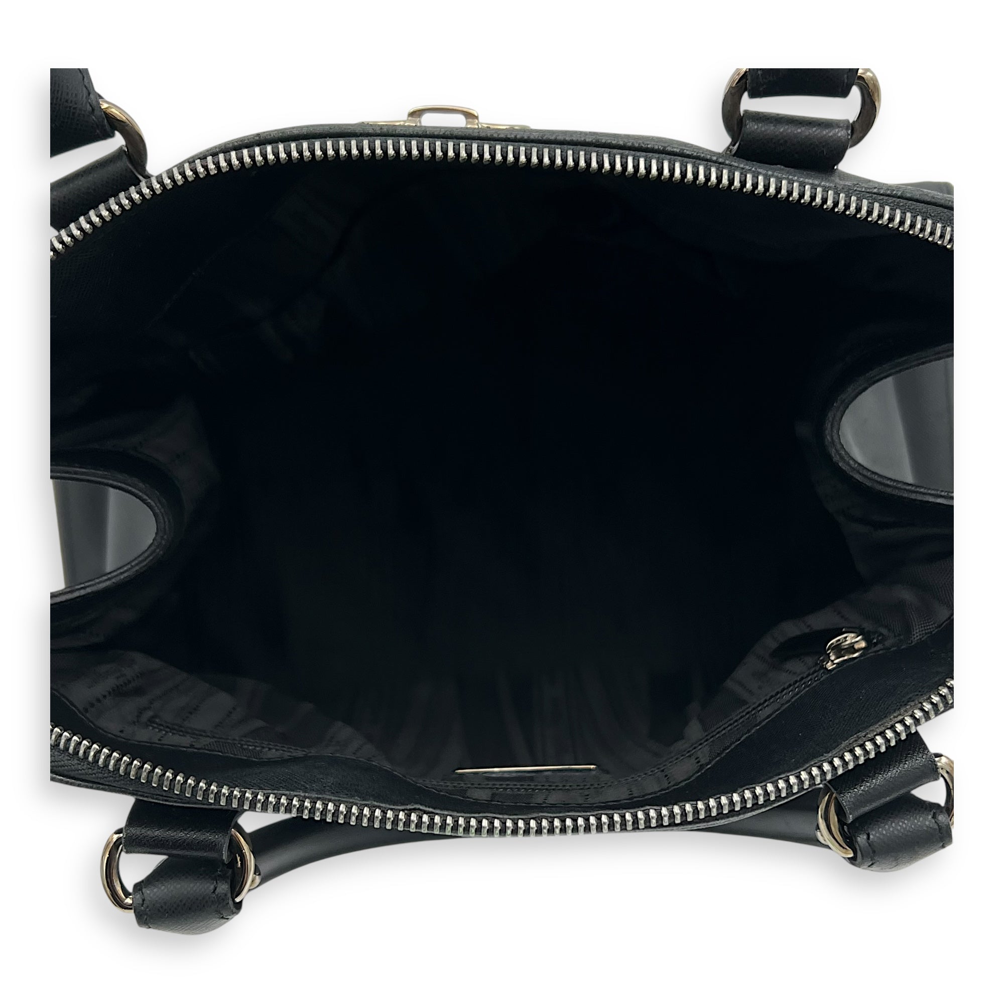 Darina Black Top Handle Bag in Calfskin, Silver hardware - Image 7