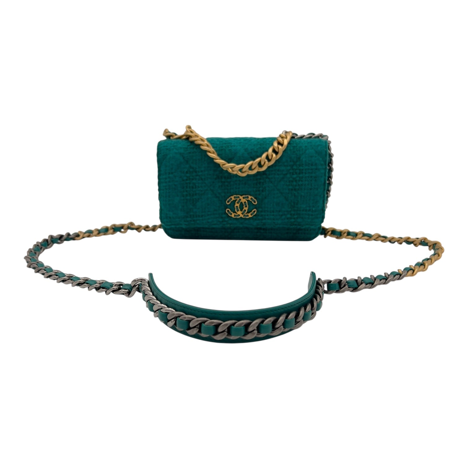 C19 Pouch Wallet On Chain in Tweed, Mixed hardware - Image 16