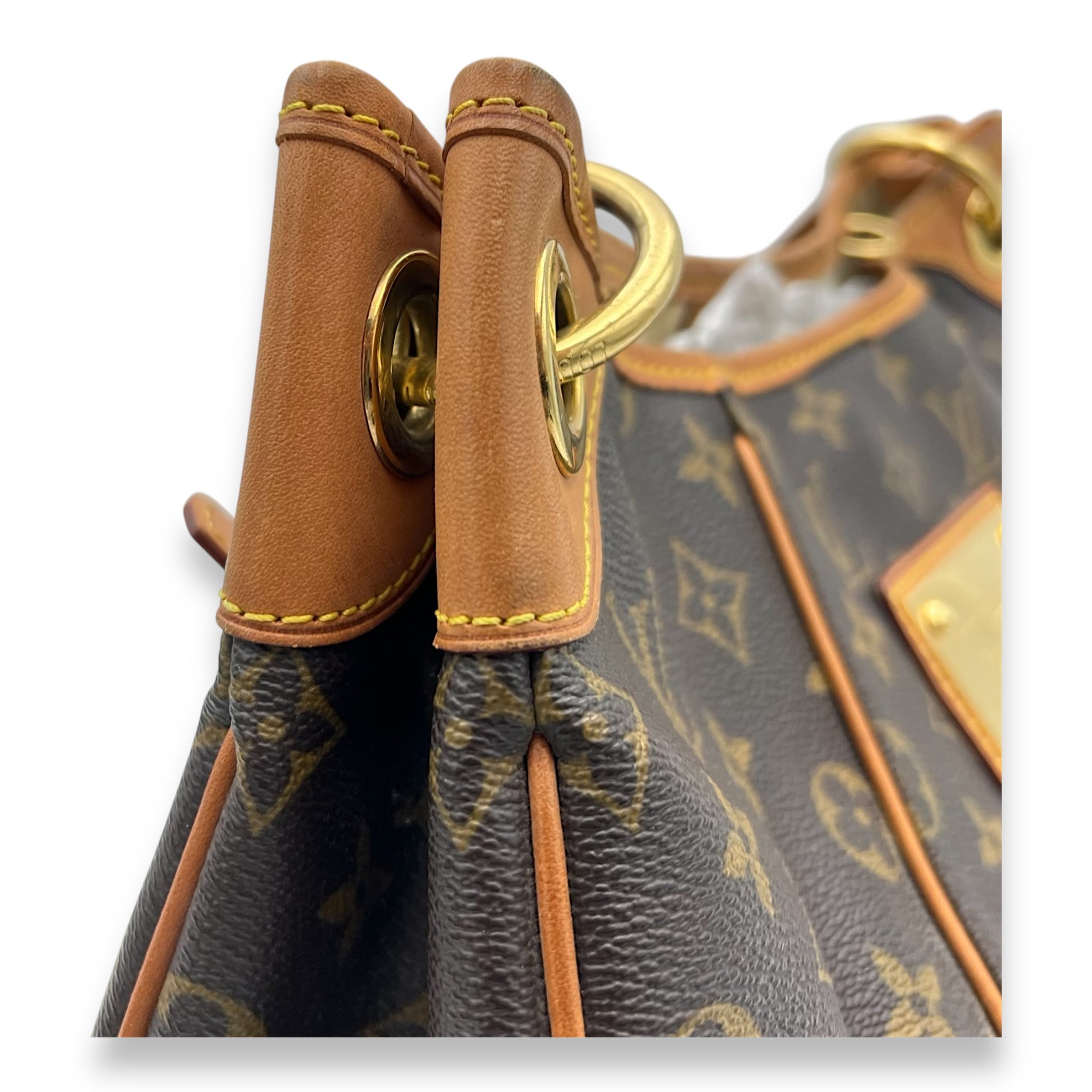 Galleria Shoulder Bag PM Brown in Monogram Coated Canvas, Gold hardware - Image 9