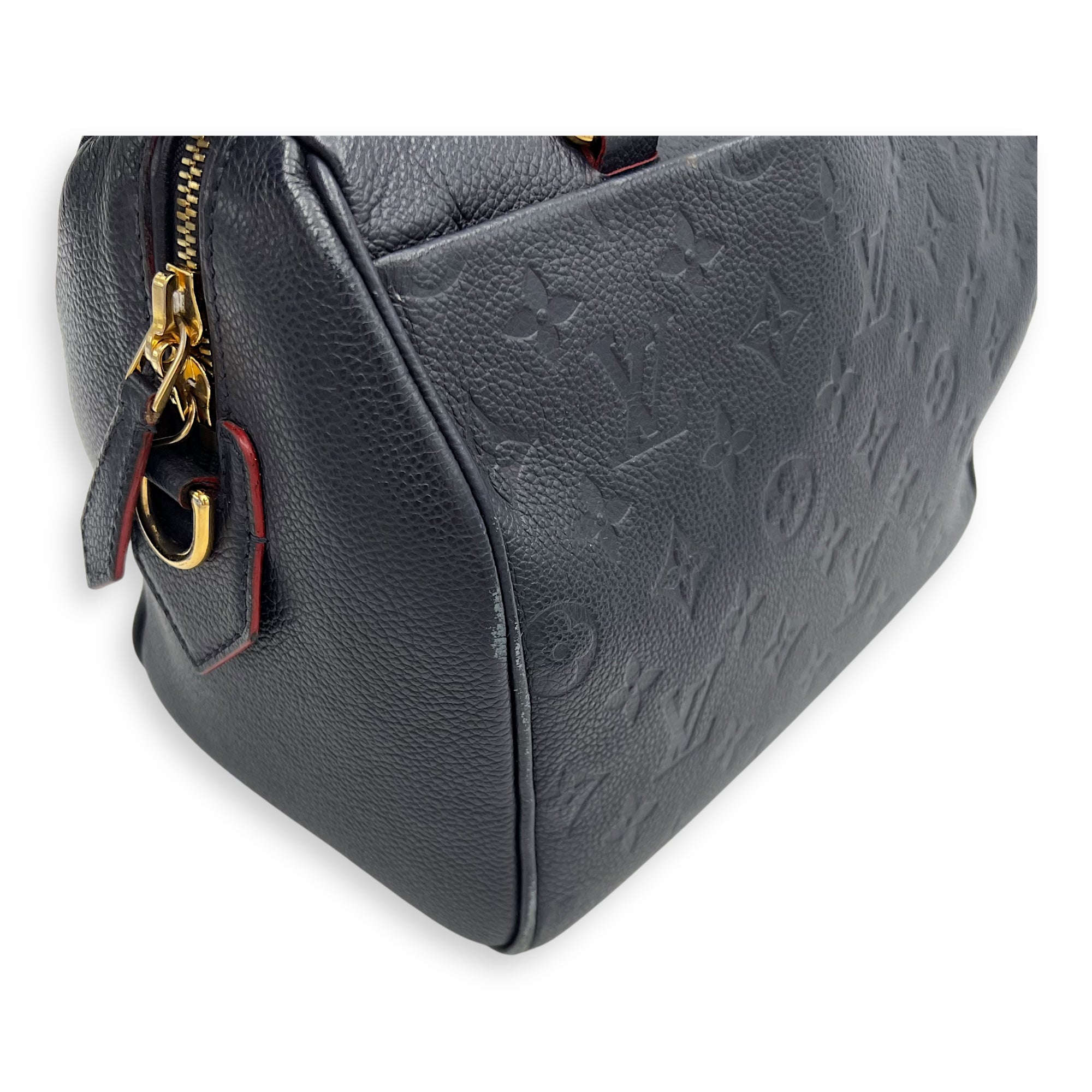 Speedy Top Handle Bag Blue in Empreinte Leather, Gold hardware - Image 17