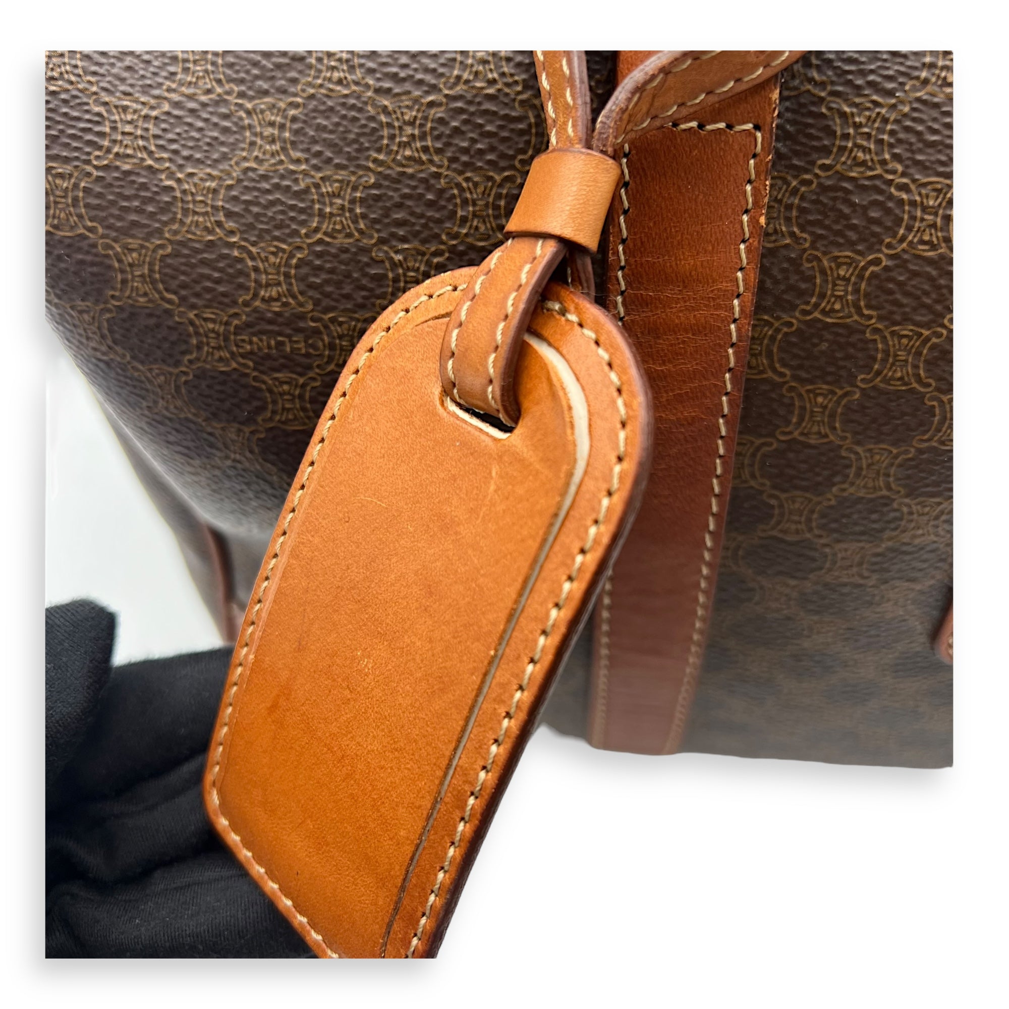 Macadam Top Handle Bag Brown in Coated Canvas, Gold hardware - Image 14