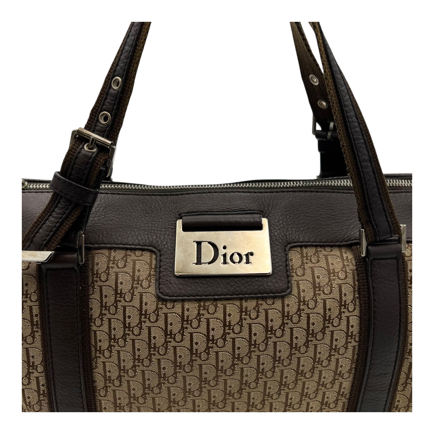 Trotteur Shoulder Bag Brown in Canvas, Silver hardware - Image 11