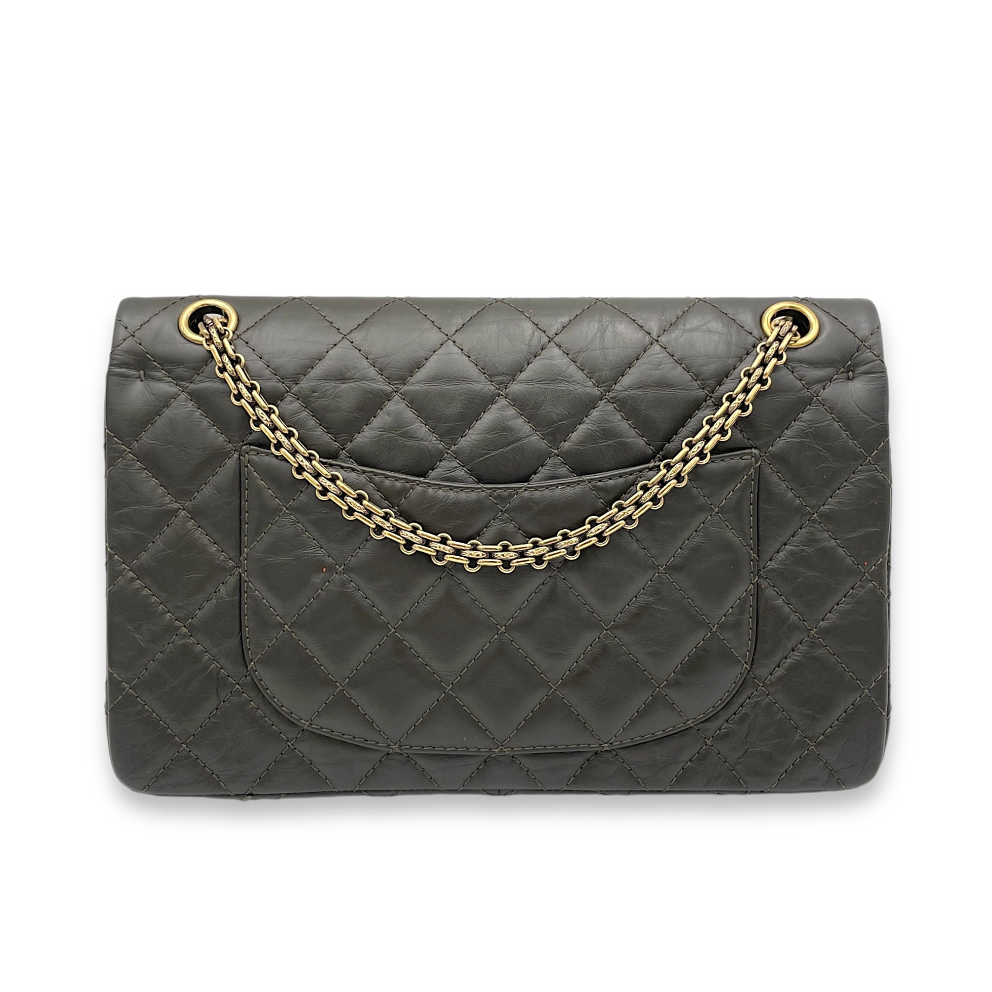 2.55 Brown Shoulder Bag in Calfskin, Gold hardware - Image 3