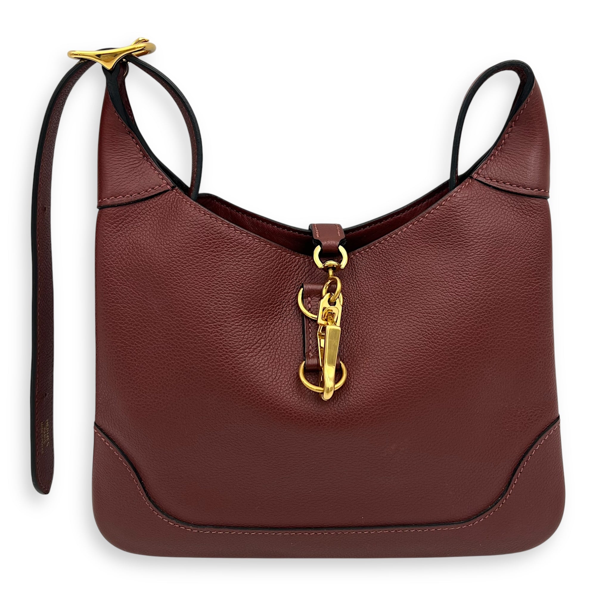 Trim Duo 24 Rouge H Shoulder Bag in Evercolor, Gold hardware
