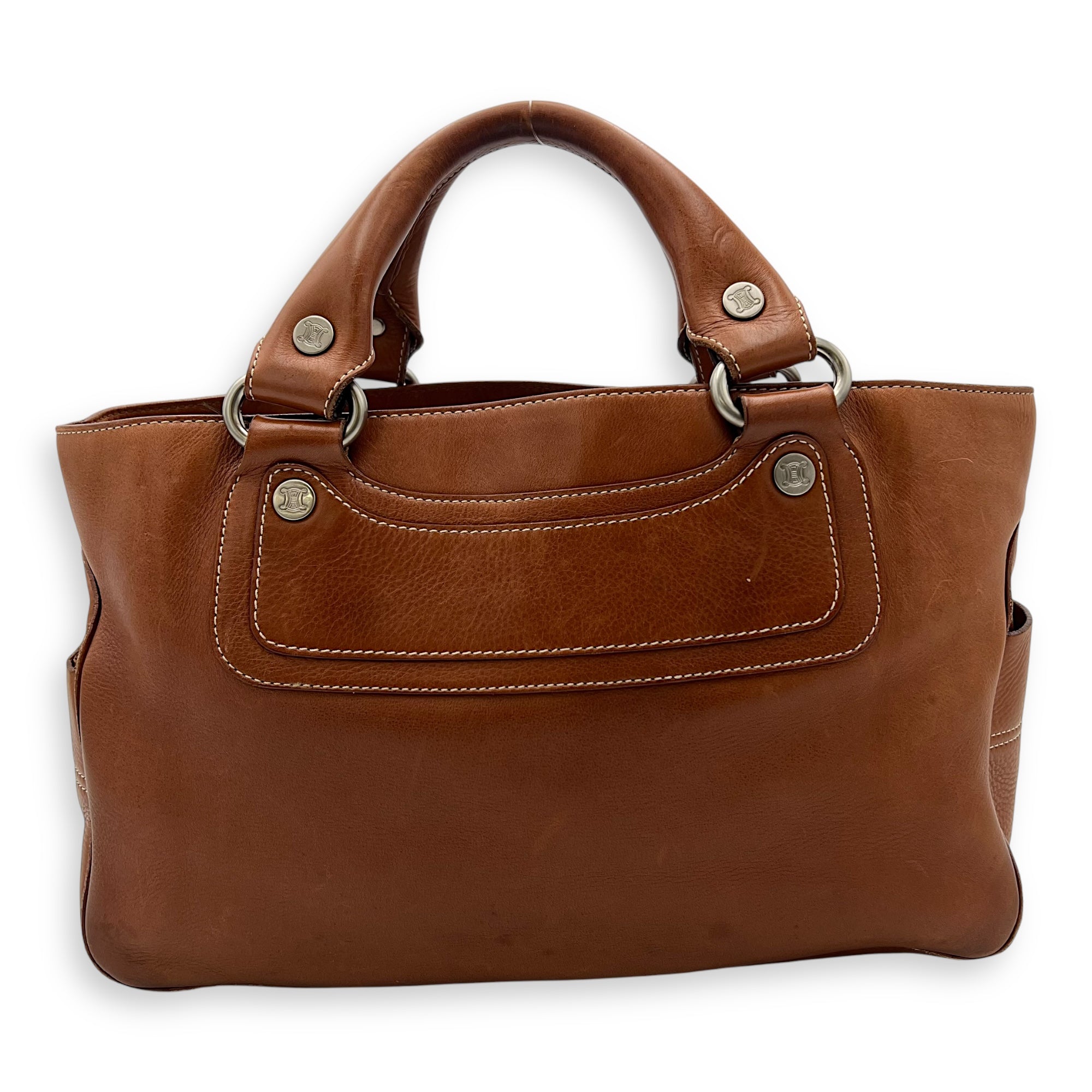 Boogie Top Handle Bag Brown in Calfskin, Silver hardware - Image 3
