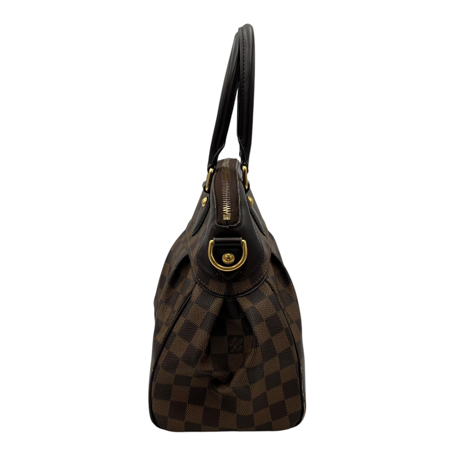 Trevi PM Damier Ebene Top Handle Bag in Coated Canvas, Gold hardware - Image 5