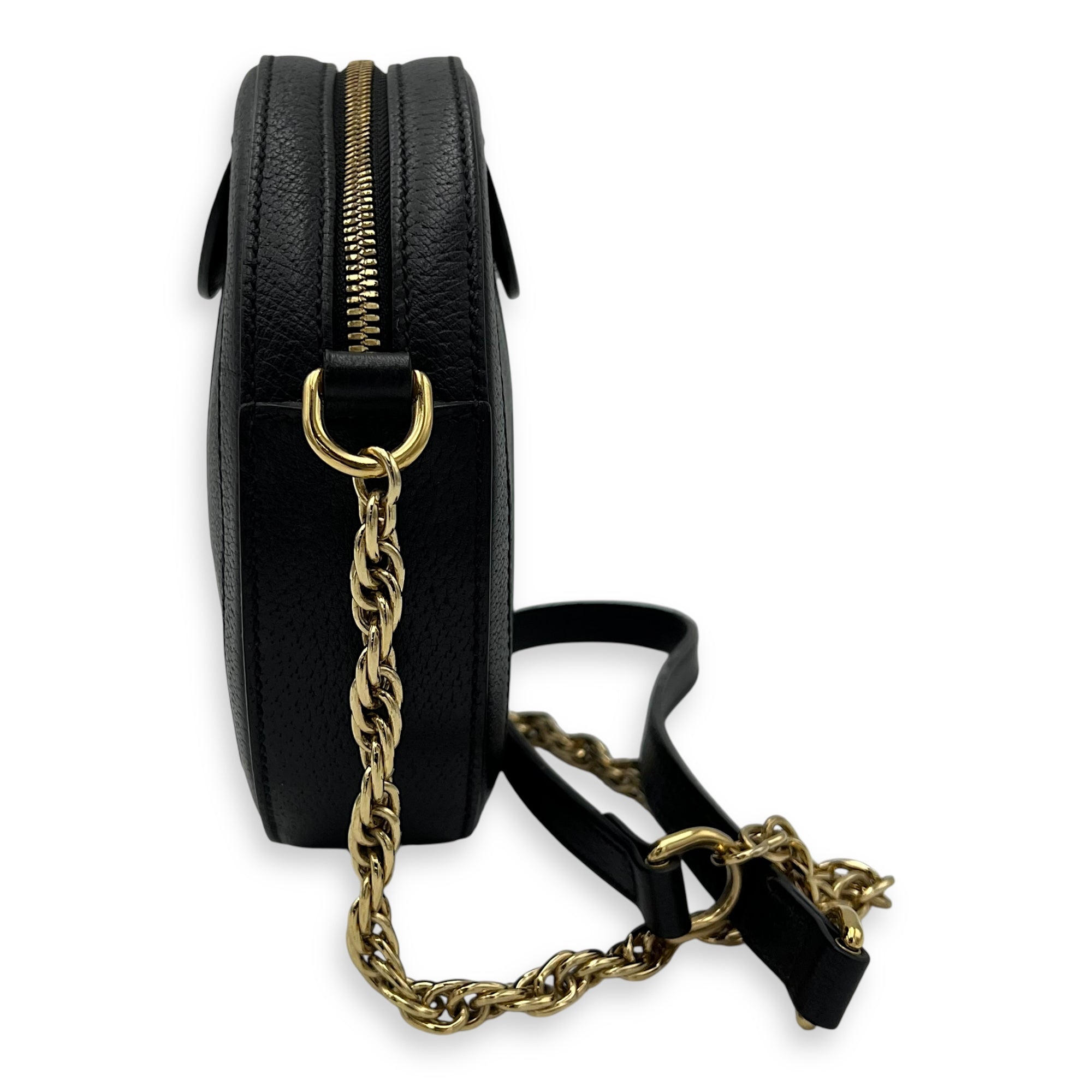 Ophidia Crossbody Bag Black in Calfskin, Gold hardware - Image 5