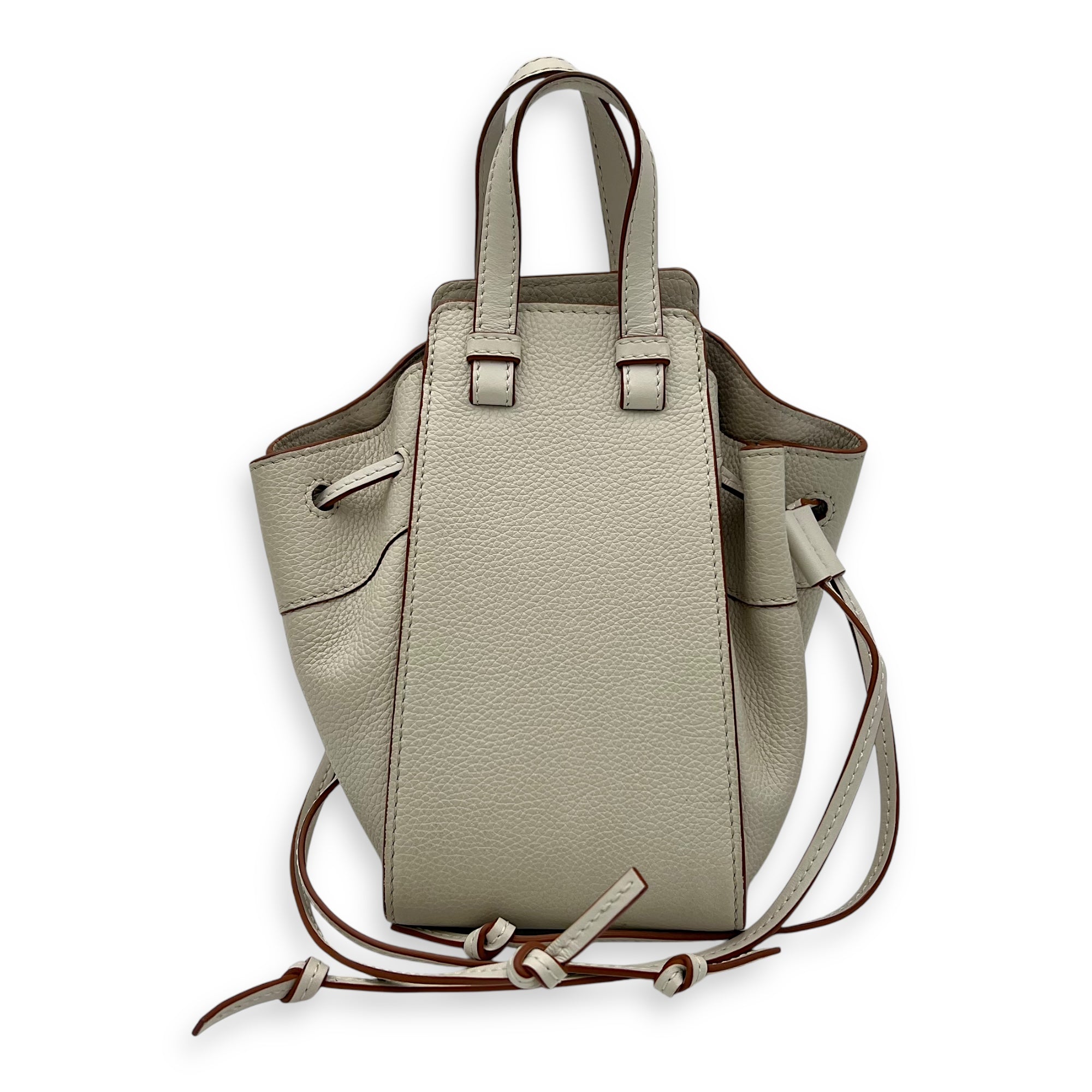 Hammock Crossbody Bag Mini White in Calfskin, Gold hardware - Image 3