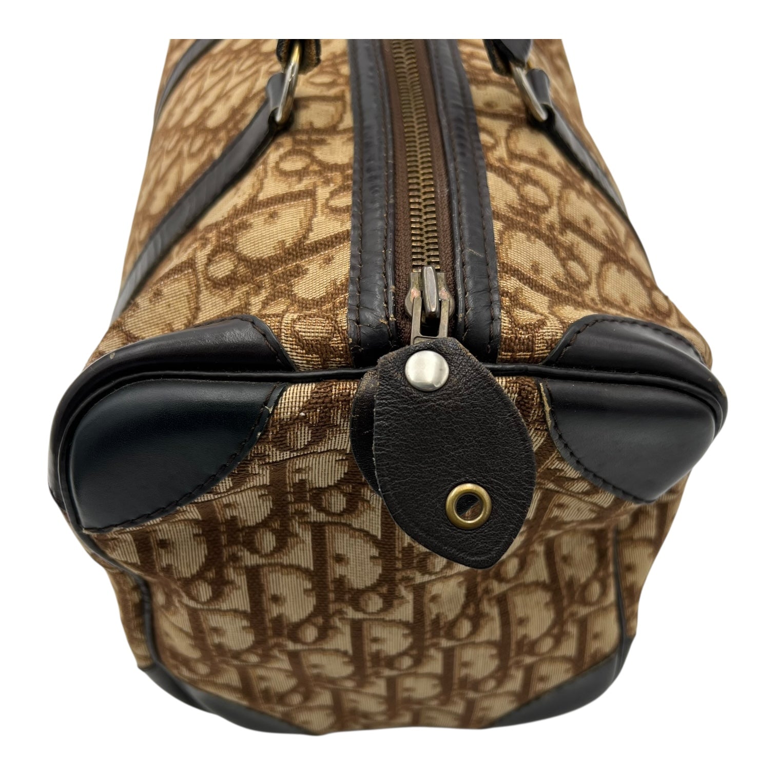 Trotteur Top Handle Bag Brown in Coated Canvas, Silver hardware - Image 9