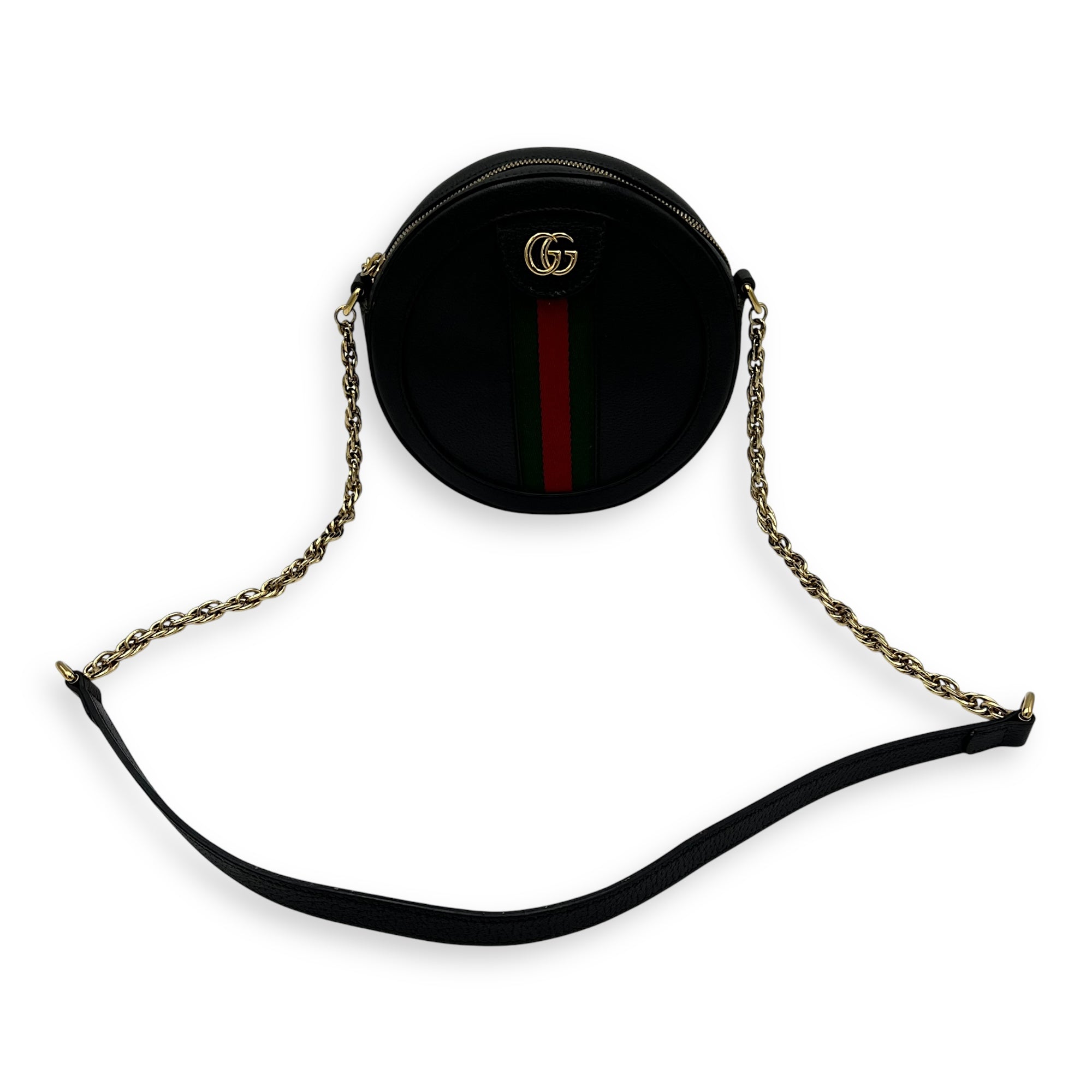 Ophidia Crossbody Bag Black in Calfskin, Gold hardware - Image 12