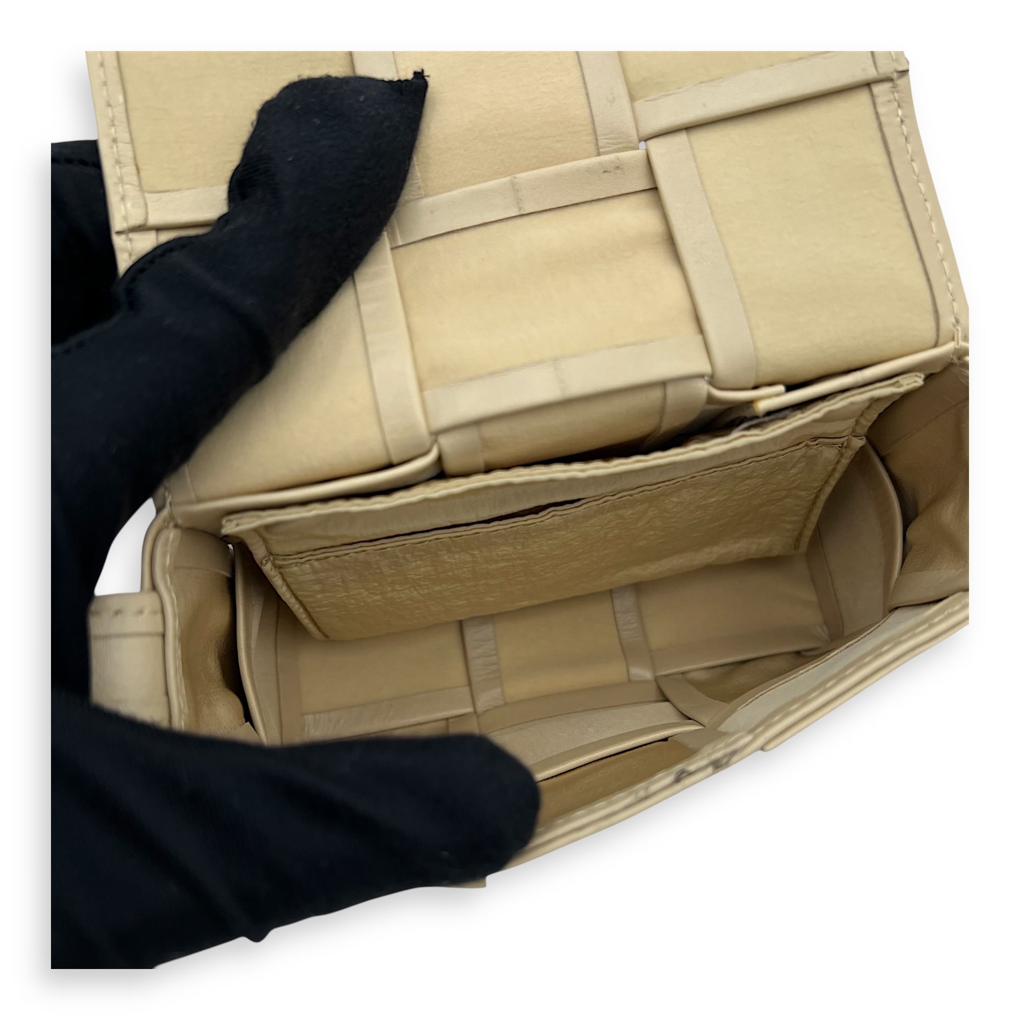 Cassette Candy Beige Crossbody Bag in Calfskin - Image 7