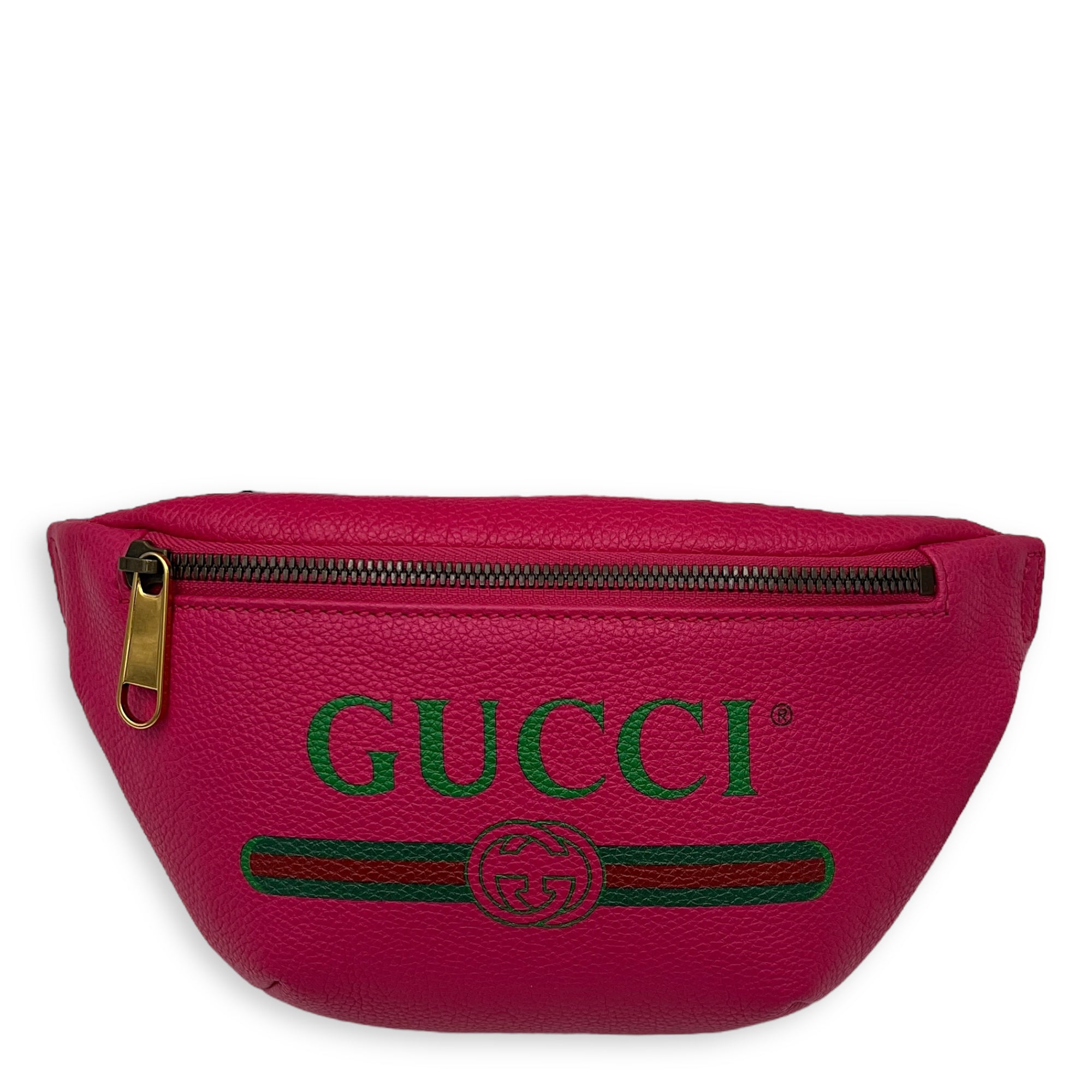 Logo Belt Bag Pink in Calfskin, Gold hardware