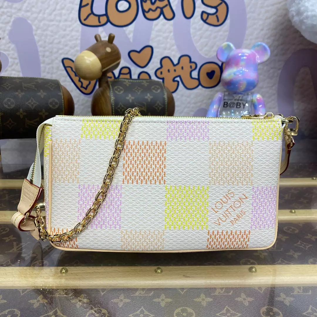 Pochette Accessoires Peach Pink Damier Canvas - Repbags.ru - Image 3