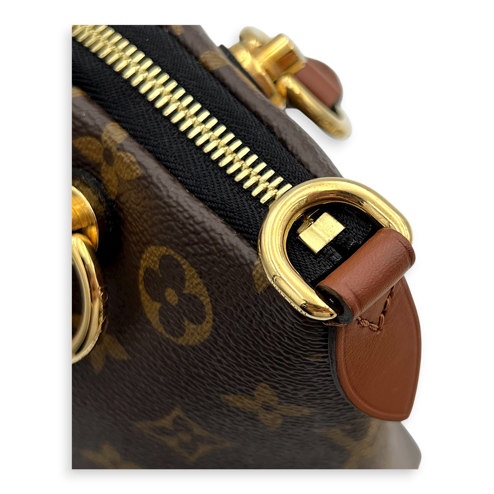 V tote bag Top Handle Bag Black in Monogram Coated Canvas, Gold hardware - Image 9
