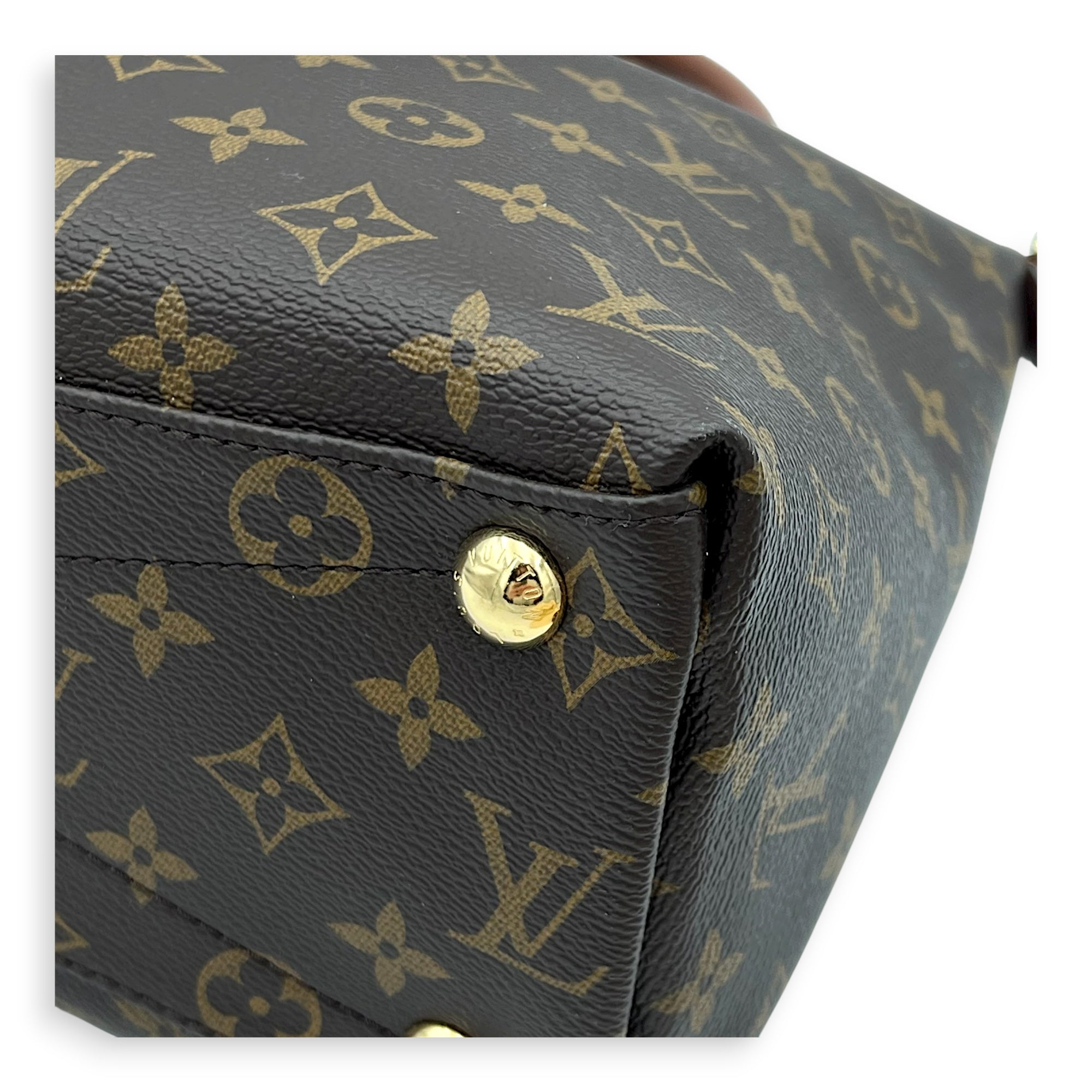 V tote bag Top Handle Bag Black in Monogram Coated Canvas, Gold hardware - Image 8