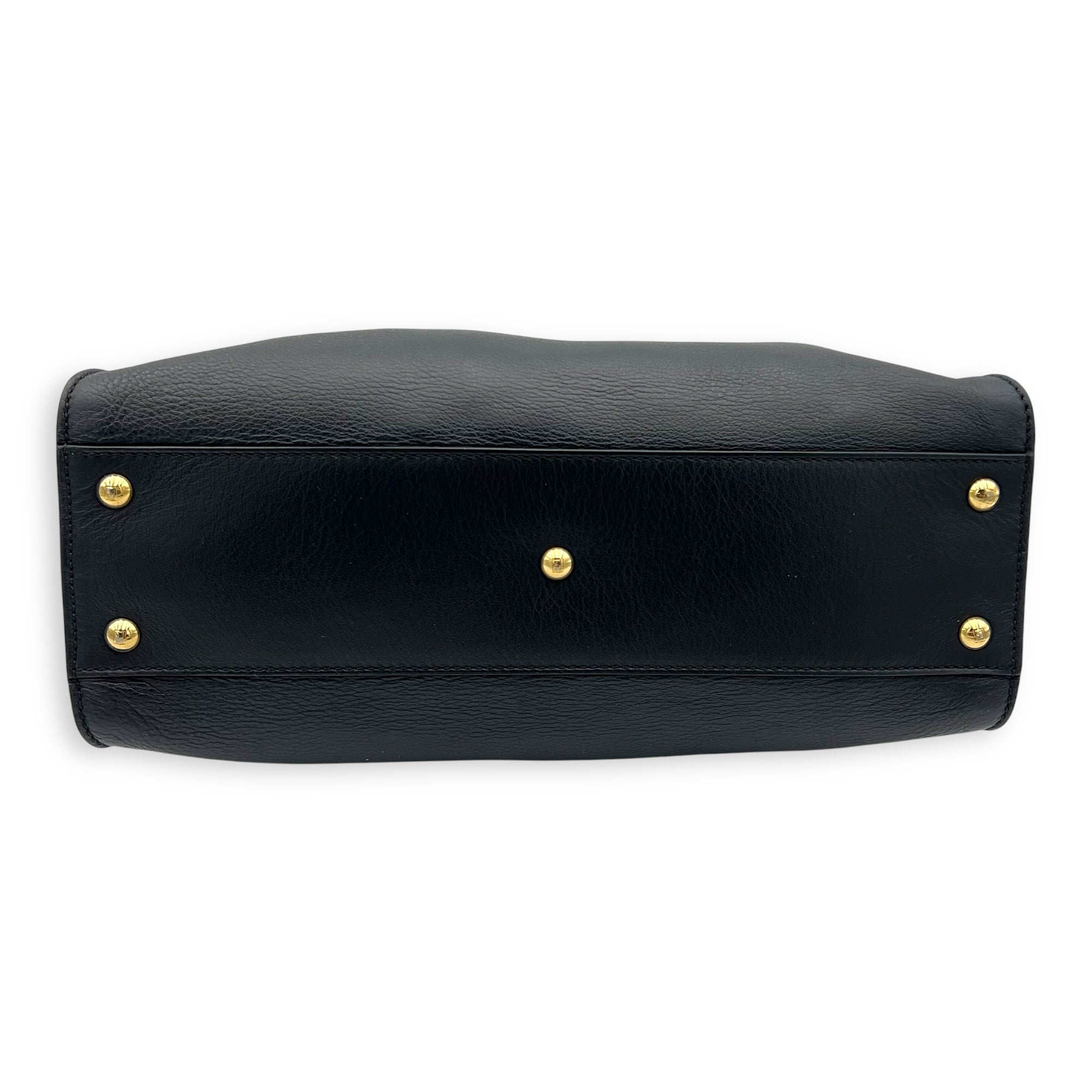 Peekaboo Top Handle Bag Medium Black in Calfskin, Gold hardware - Image 6