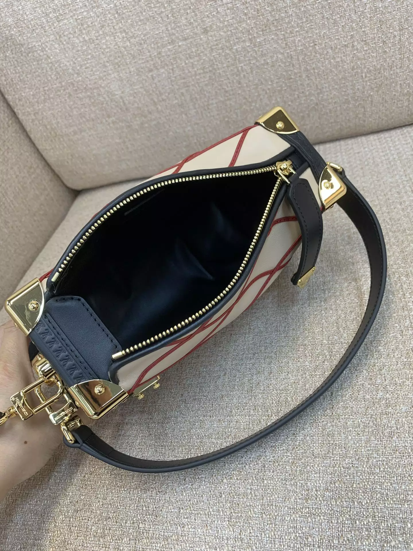 Side Trunk MM Malletage Beige/Red Leather - Repbags.ru - Image 9