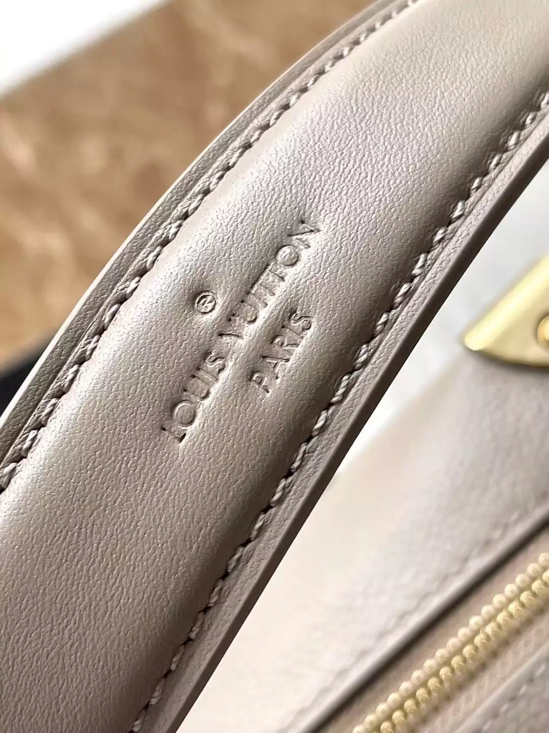 Side Trunk MM Taupe Grained Calf Leather - Repbags.ru - Image 8