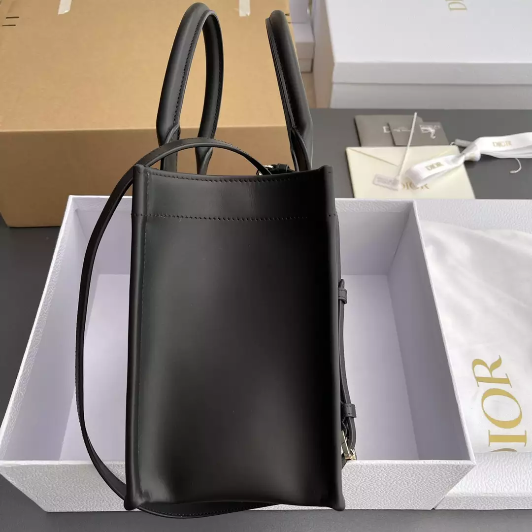 Small Dior Book Tote Black Macrocannage Calfskin - Repbags.ru - Image 3
