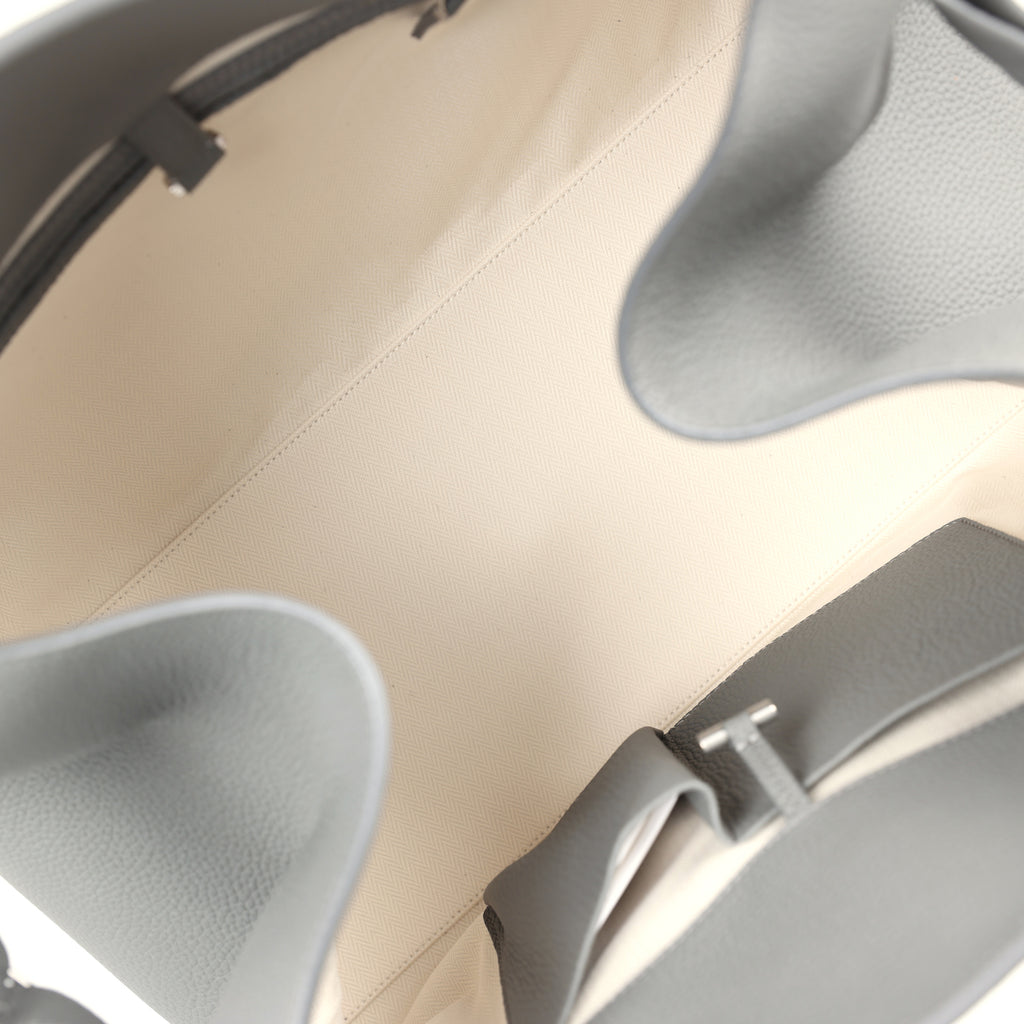 The Row Soft Margaux 17 Bag Timouse Grey Calfskin Silver Hardware - Image 10