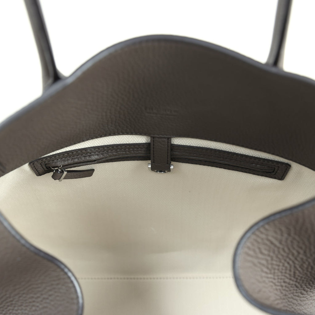 The Row Soft Margaux 15 Bag Mid Grey Calfskin Silver Hardware - Image 11