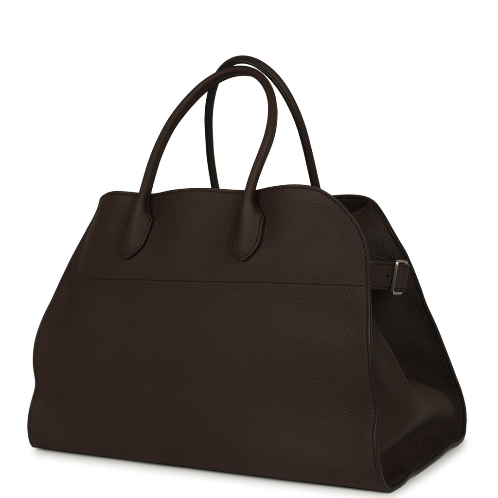 The Row Soft Margaux 15 Bag Deep Brown Calfskin Silver Hardware - Image 6