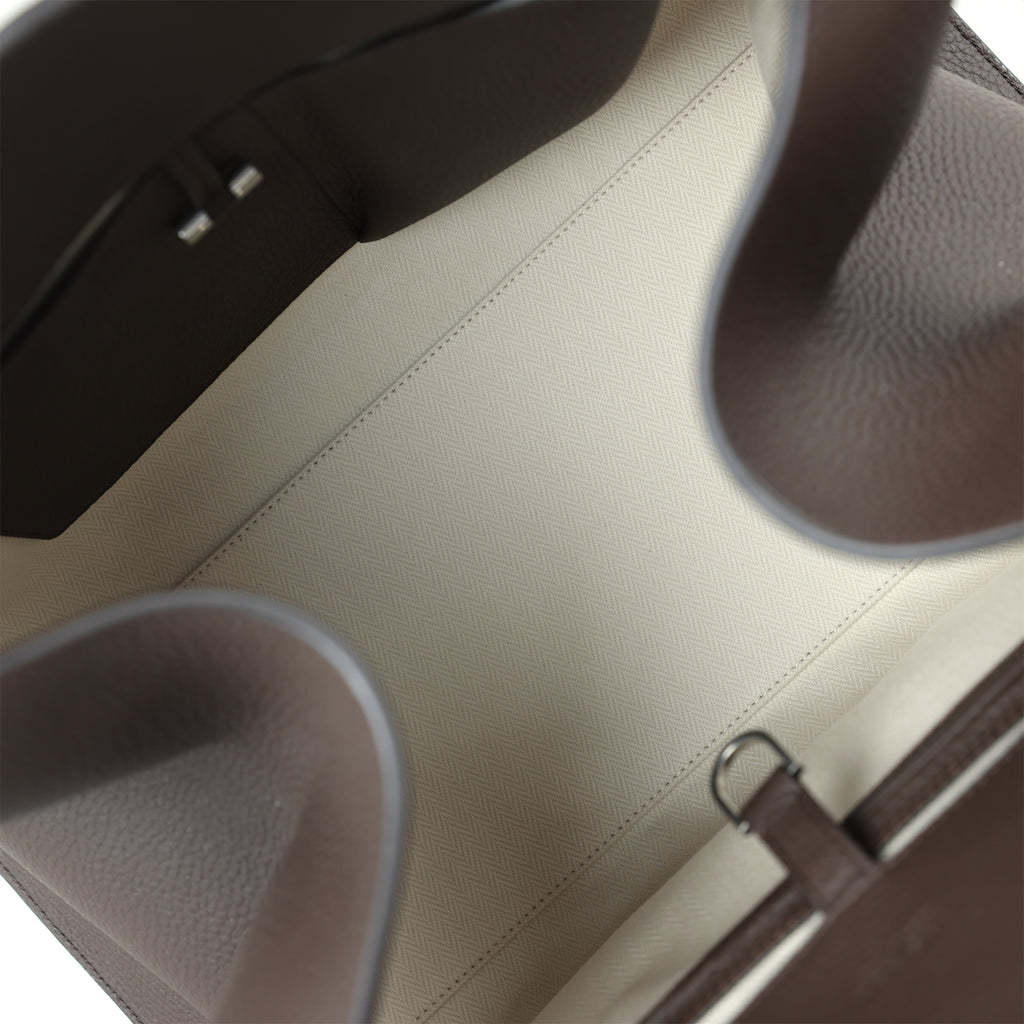 The Row Soft Margaux 15 Bag Deep Brown Calfskin Silver Hardware - Image 10