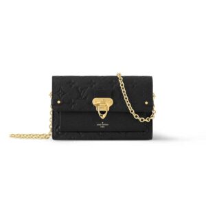 Vavin Chain Wallet Black Embossed cowhide leather - LB044
