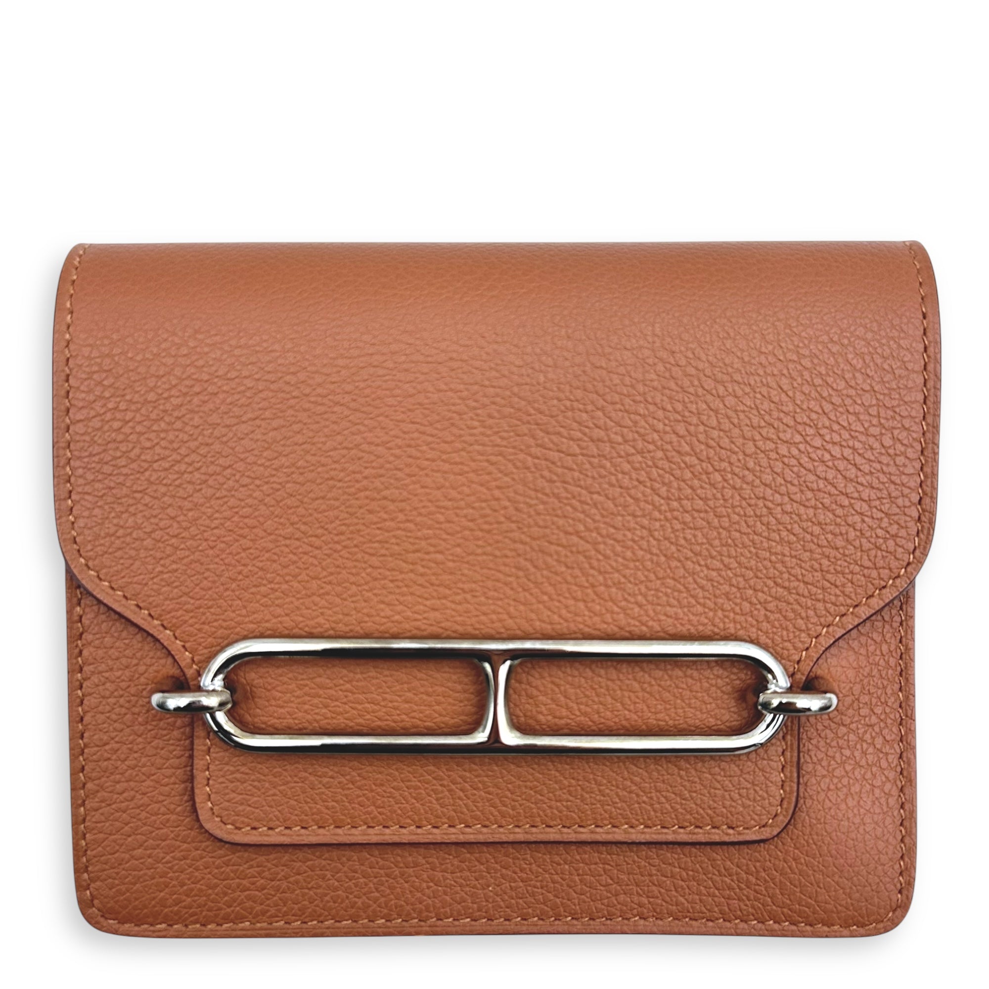 Roulis Slim Gold/ Vert Fizz Wallet in Evercolor, Permabrass hardware