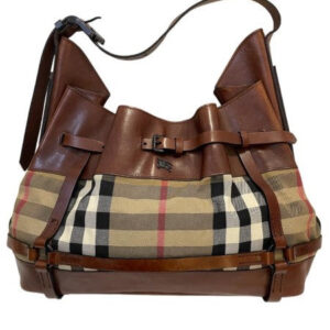 Burberry Bicolor House Check Belted Shoulder Bag