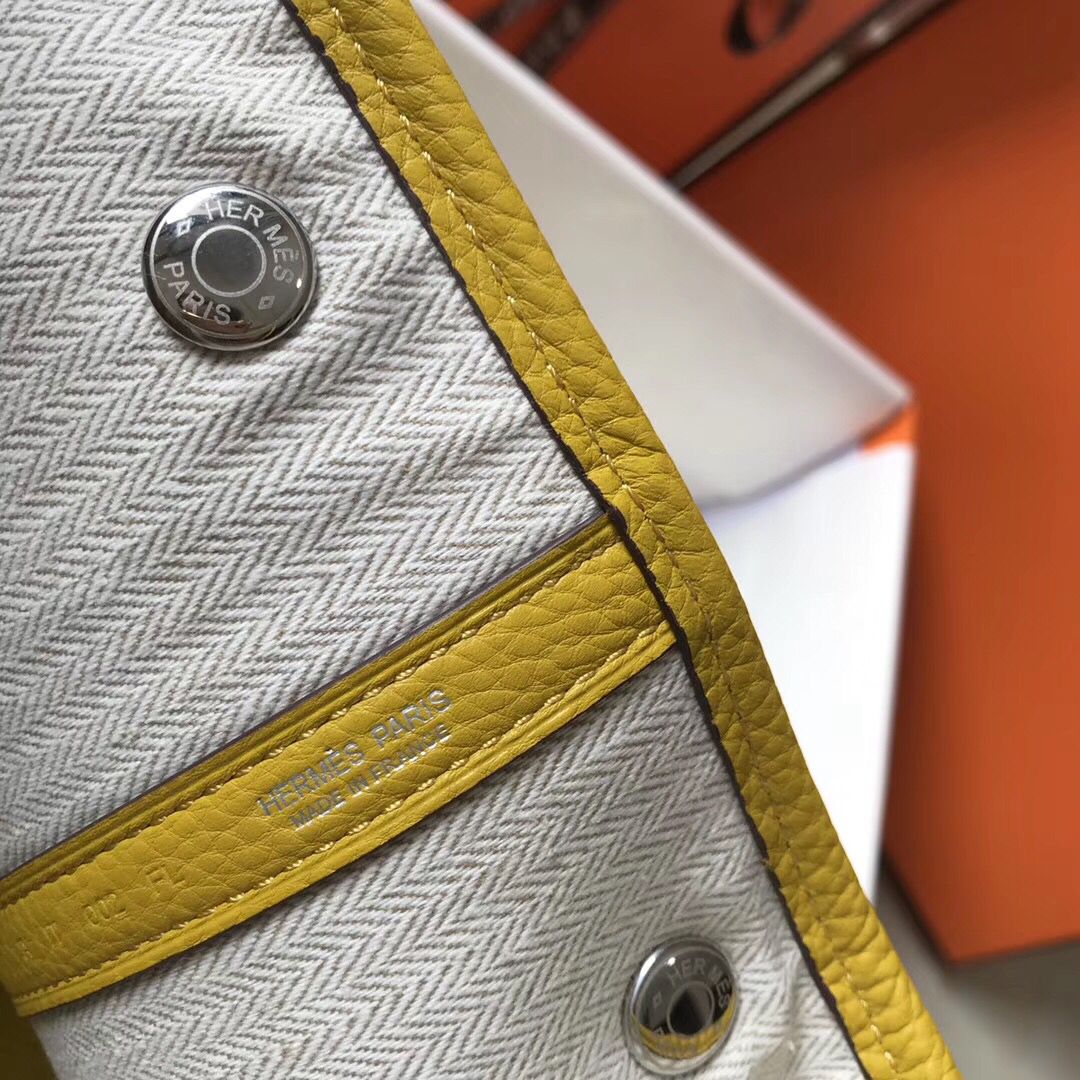 Hermes Garden Party 36 Bag In Yellow Clemence Leather - Image 8