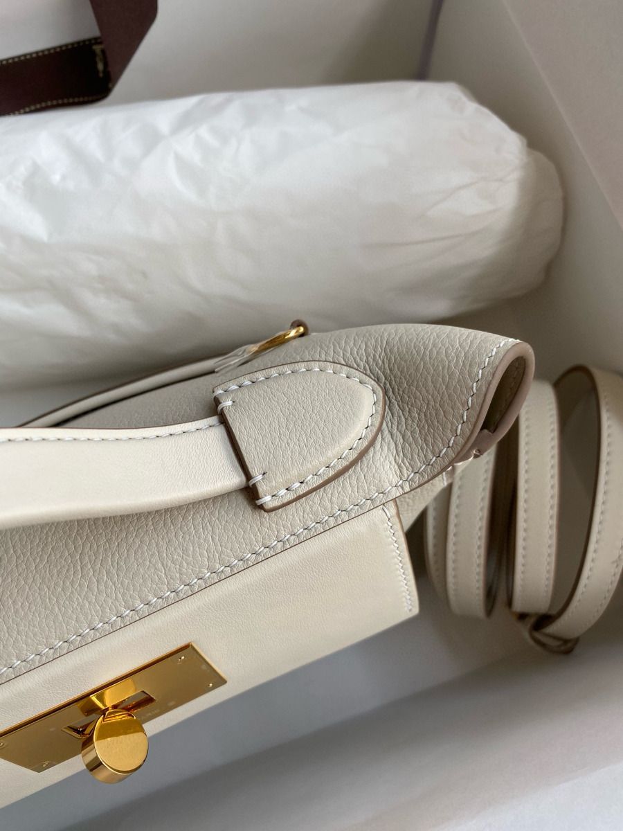 Hermes 24/24 Mini 21 Handmade Bag in Craie Evercolor Leather - Image 6