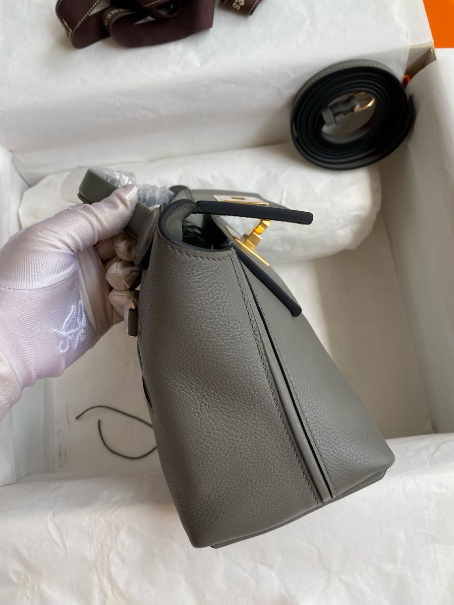Hermes 24/24 Mini 21 Handmade Bag in Gris Meyer Evercolor Leather - Image 7