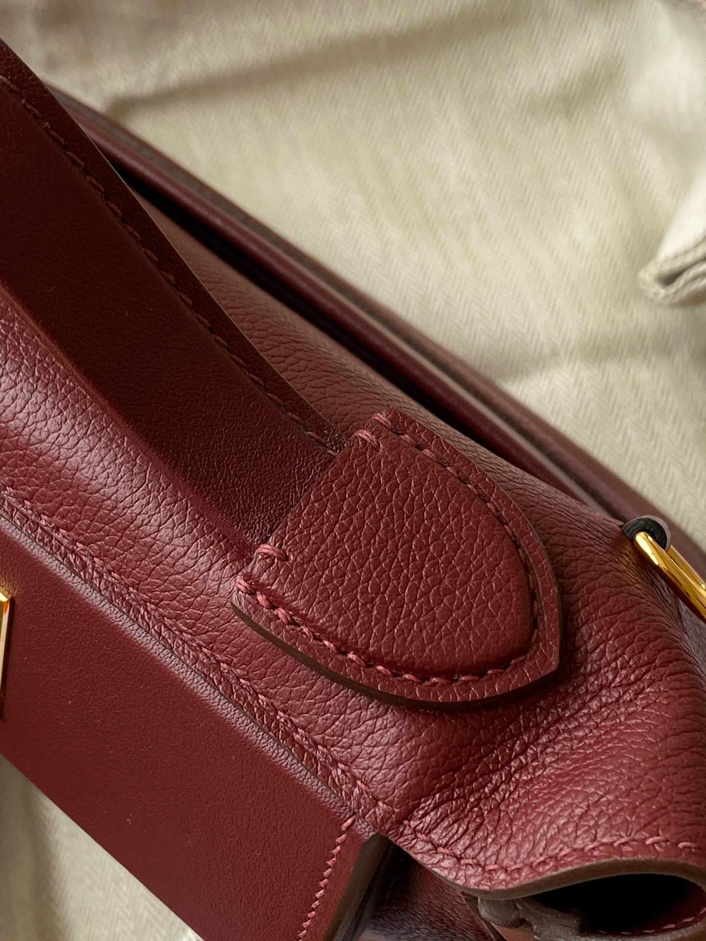 Hermes 24/24 Mini 21 Handmade Bag in Rouge H Evercolor Leather - Image 7