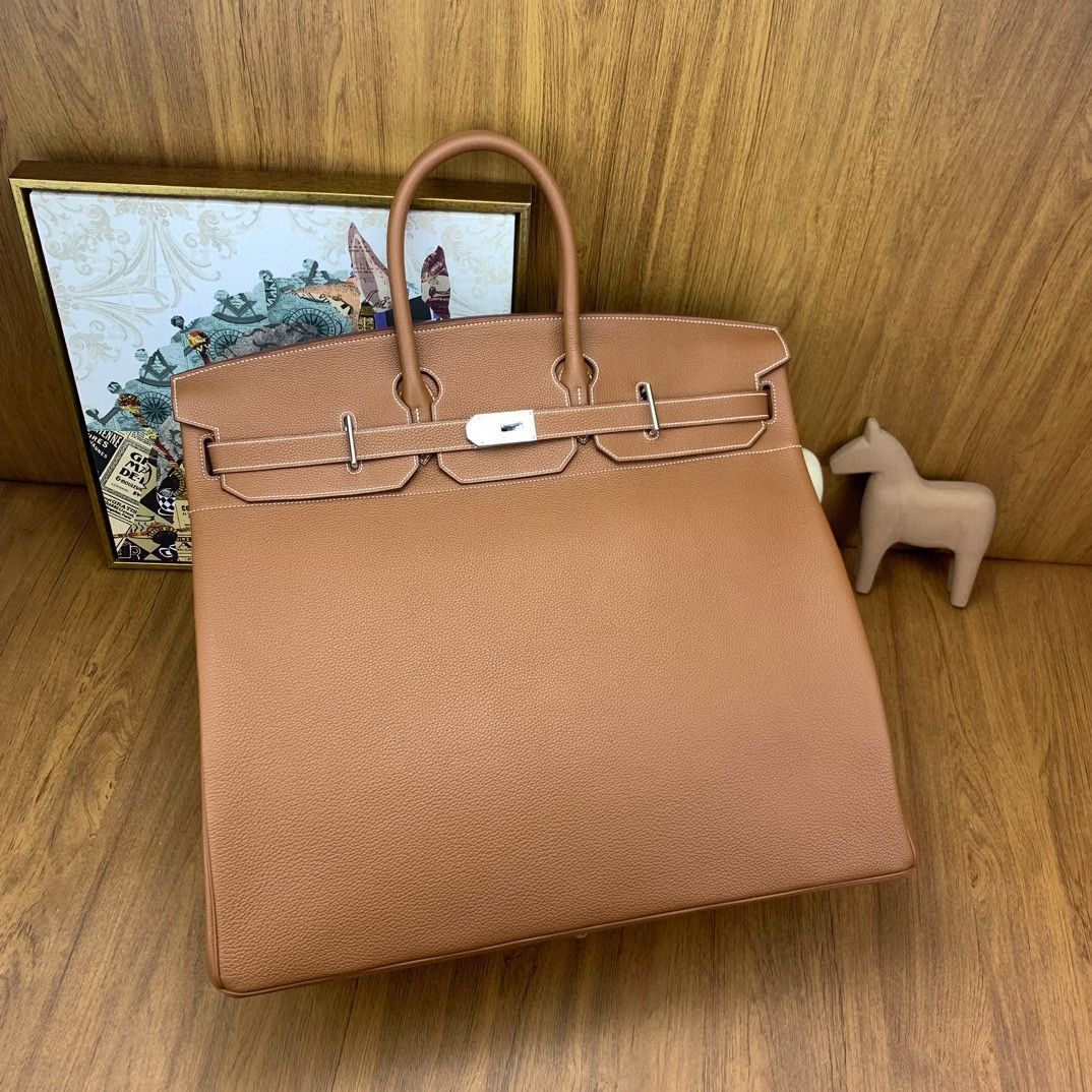 Hermes Birkin HAC 50 Handmade Bag in Gold Clemence Leather - Image 5