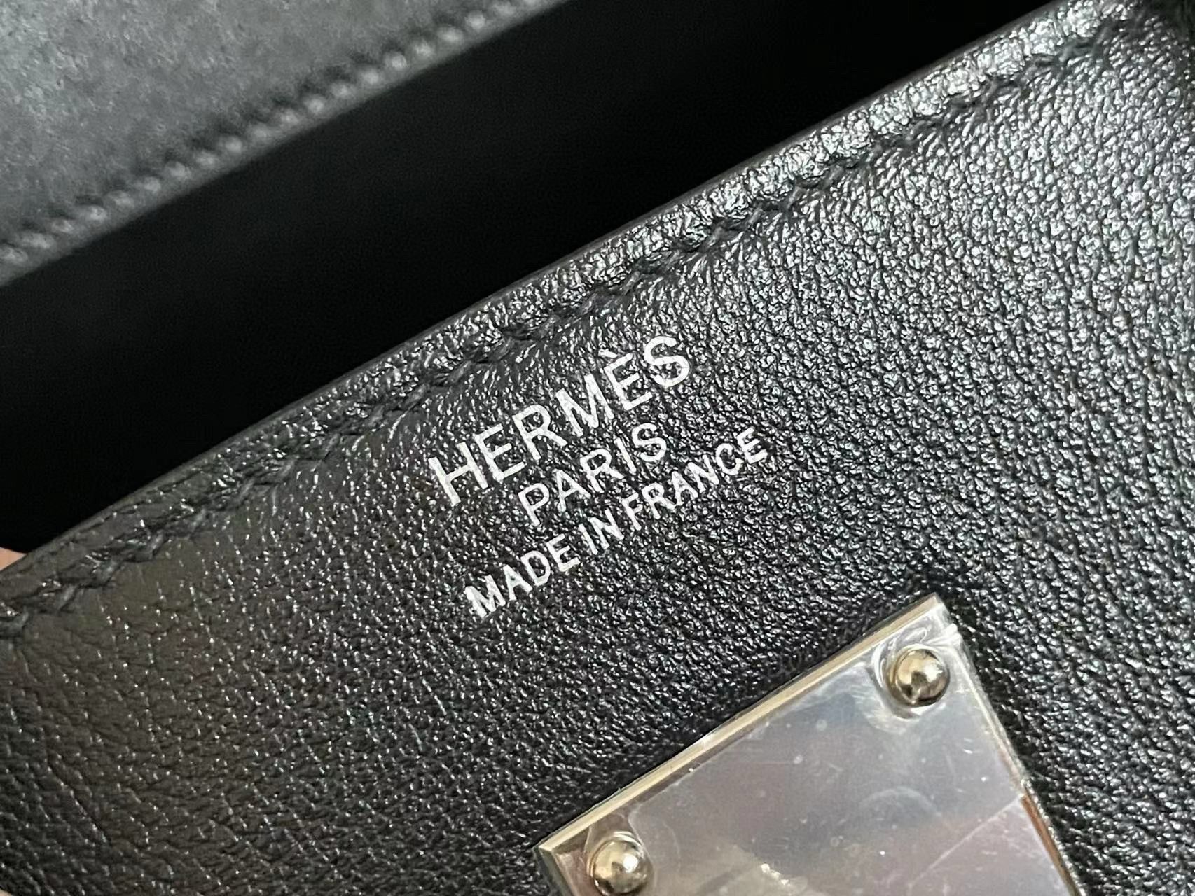 Hermes HAC Birkin Rock 40 Handmade Bag in Black Evercolor Leather - Image 9