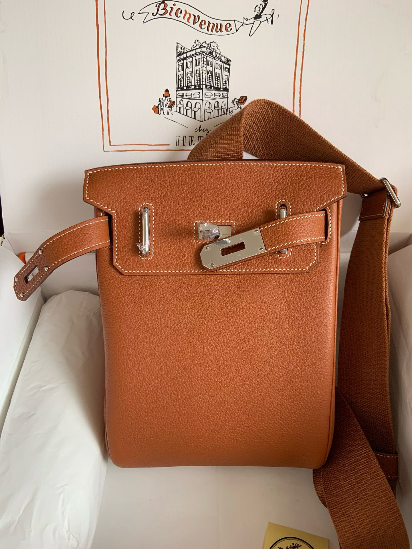 Hermes Hac a Dos PM Backpack in Gold Clemence Leather - Image 6