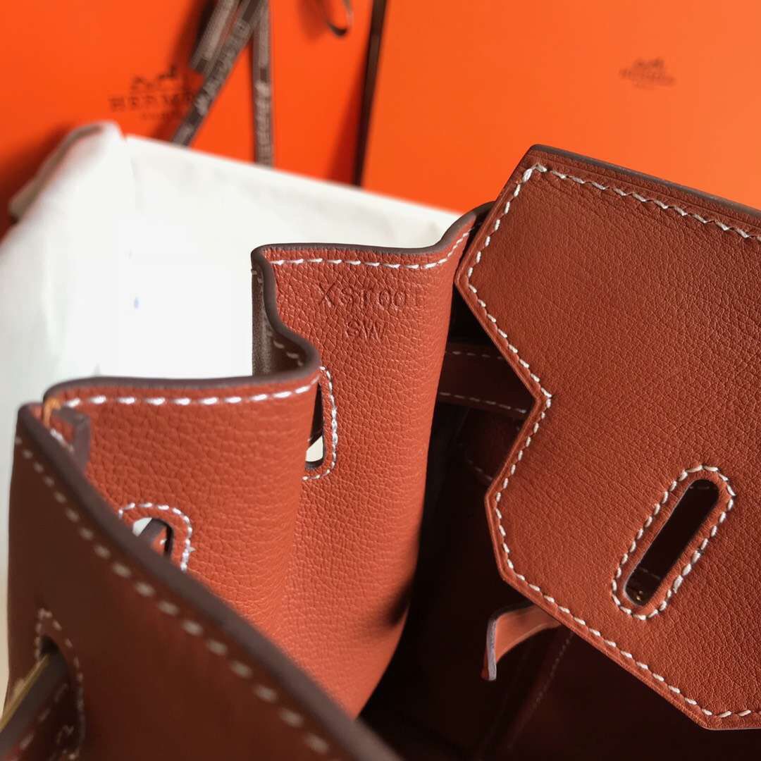 Hermes Birkin 30cm Bag In Toile H Canvas With Barenia Leather - Image 8