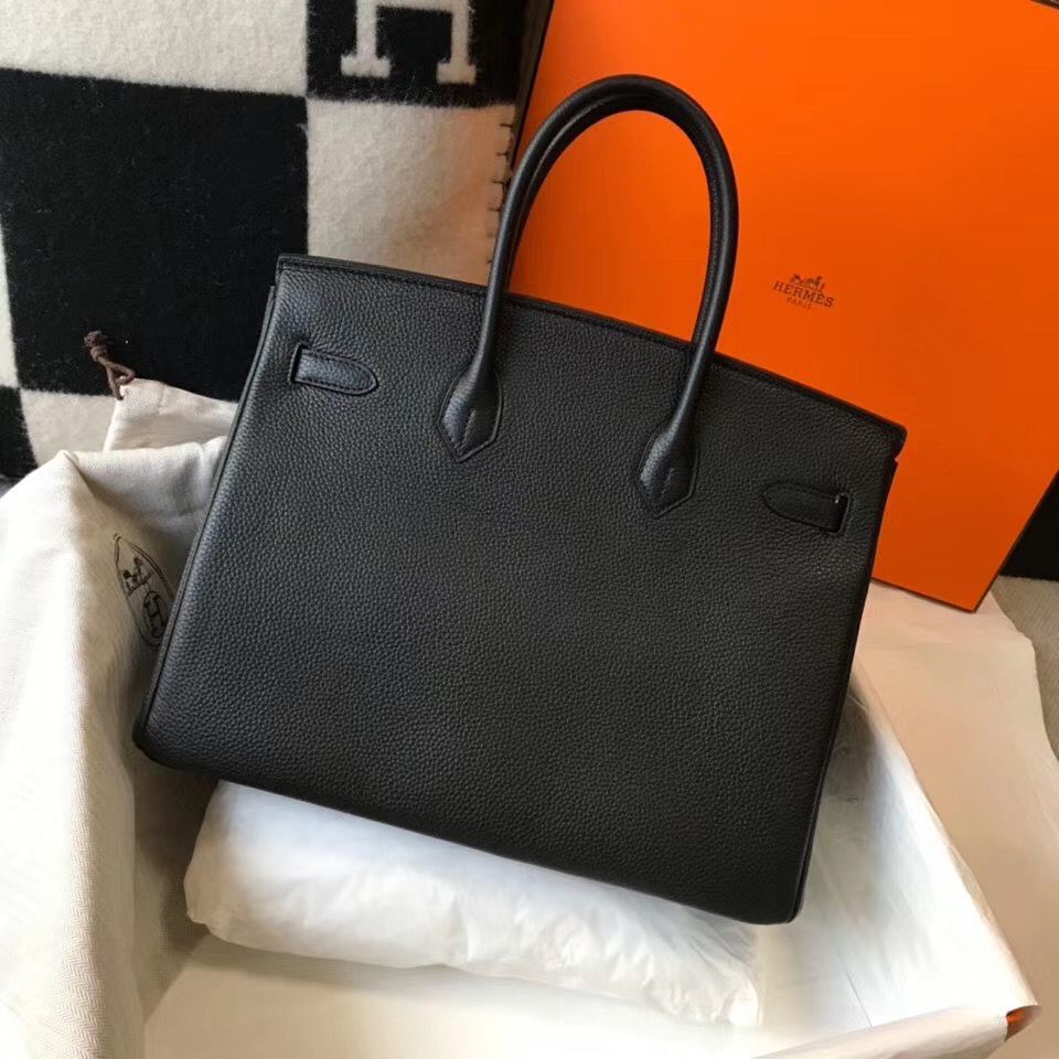 Hermes Birkin 30cm Bag In Black Clemence Leather PHW - Image 3