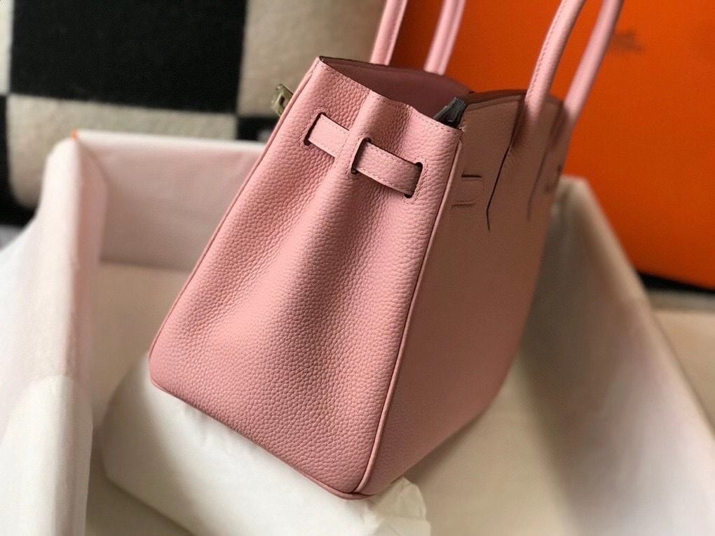 Hermes Birkin 30cm Bag In Pink Clemence Leather GHW - Image 4