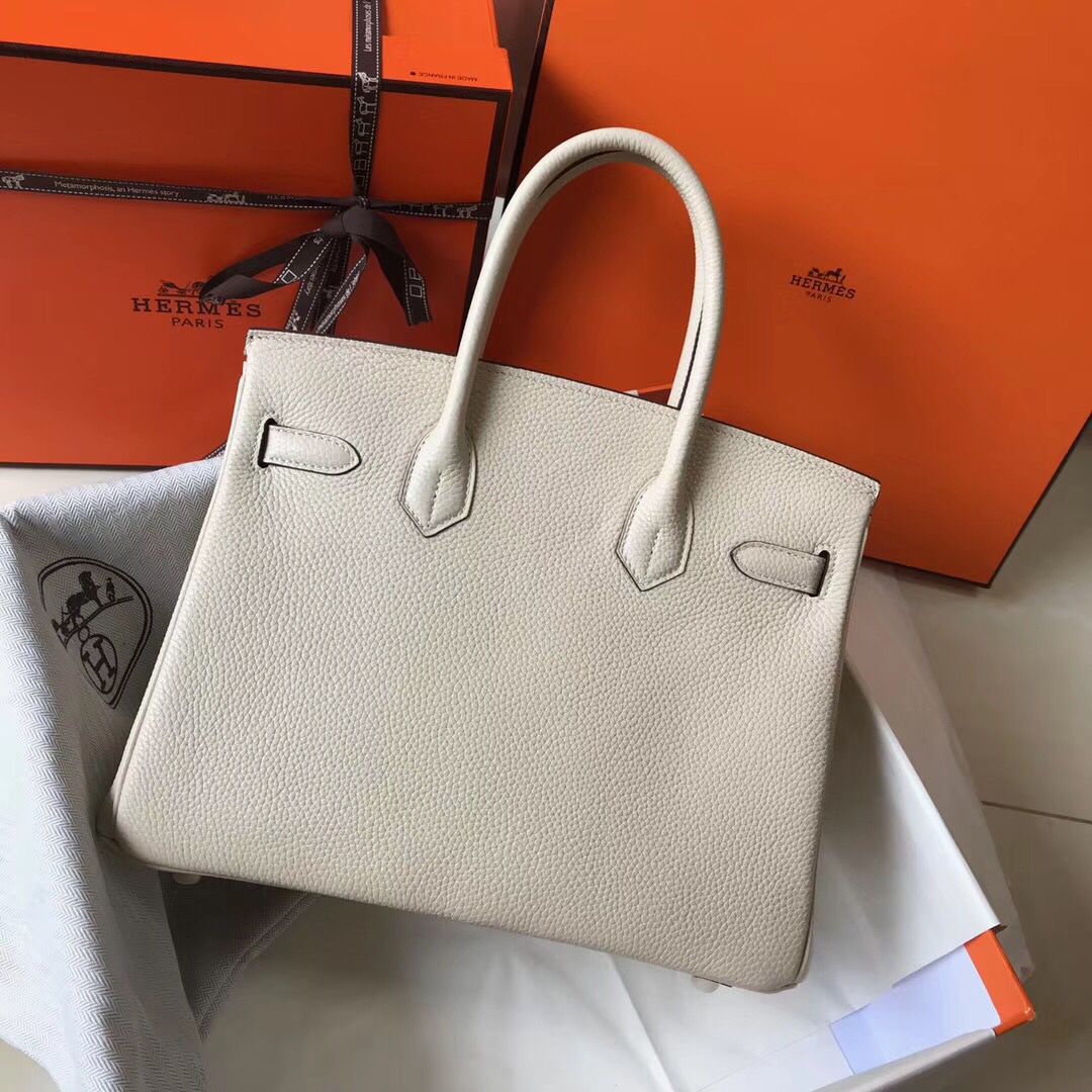 Hermes Birkin 35cm Bag In Beton Clemence Leather GHW - Image 4