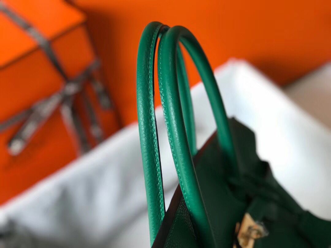 Hermes Birkin 35cm Bag In Vert Vertigo Clemence Leather GHW - Image 5
